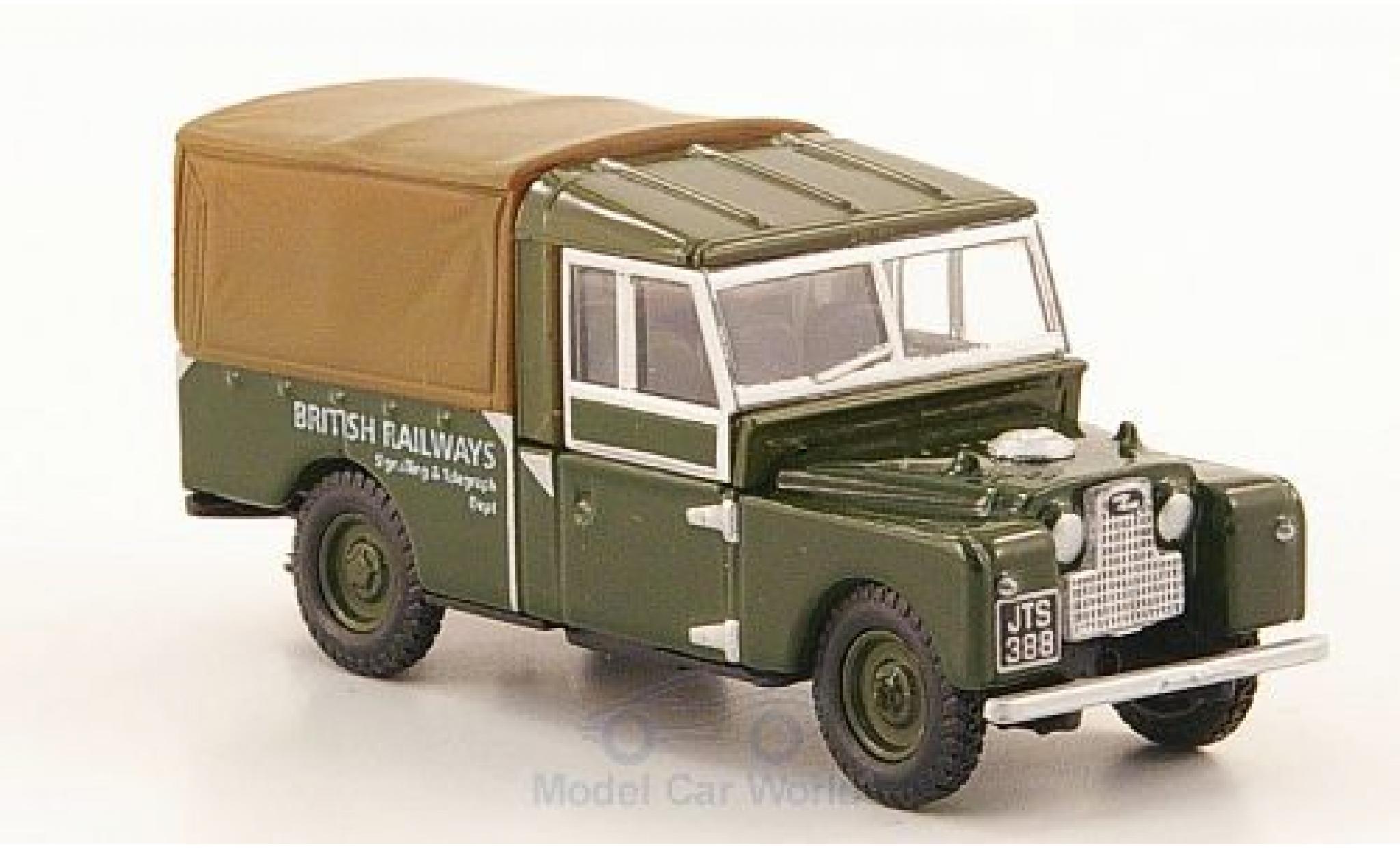 Land Rover Series 1 1/76 Oxford 109 oliv/marroneee British Railways modellino in miniatura