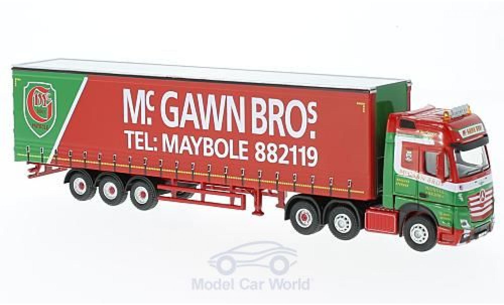 Mercedes Actros 1/76 Oxford GSC McGawn Bros Gardinenplanensattelzug modellino in miniatura