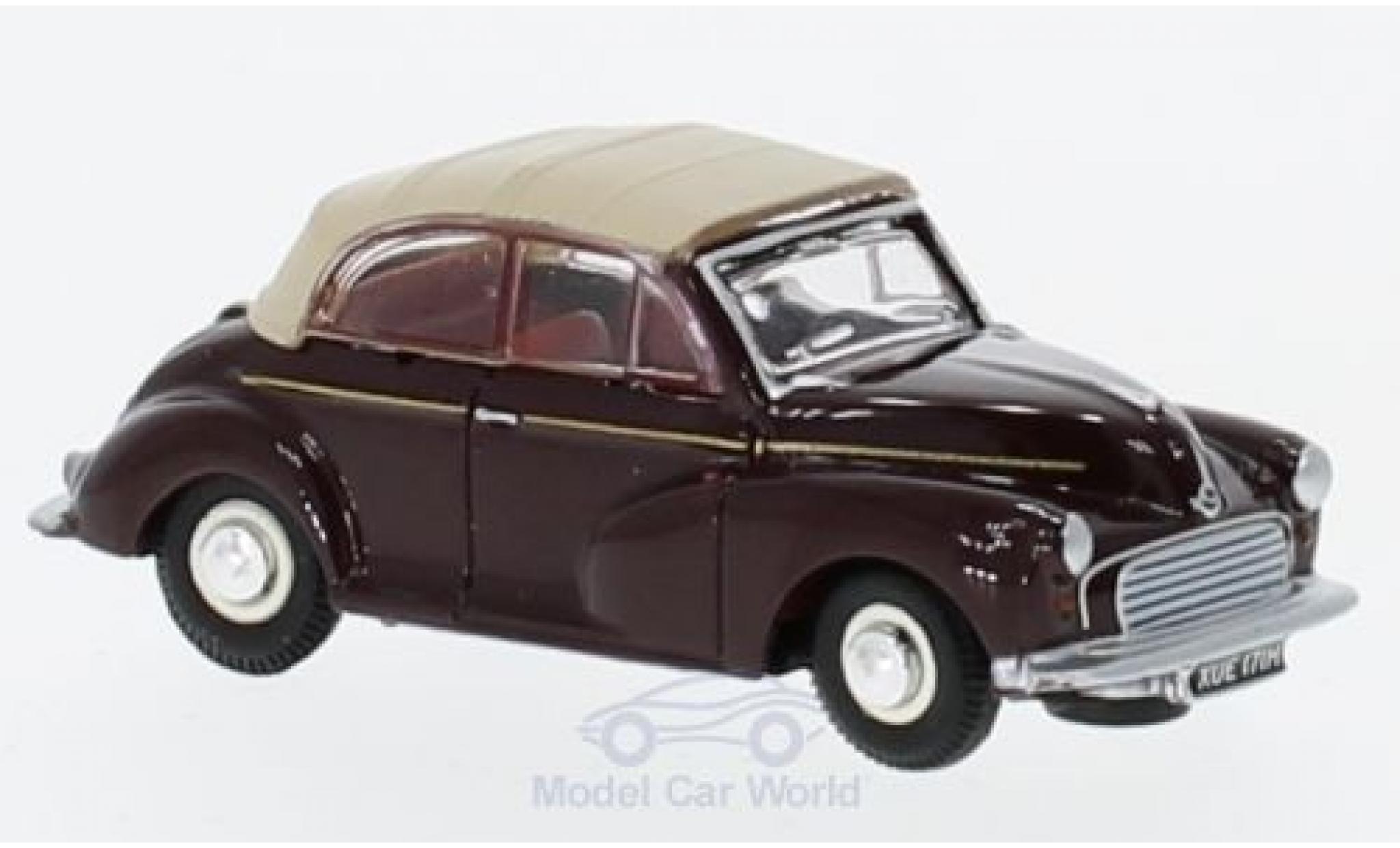 Morris Minor 1/76 Oxford Convertibile rosso/beige modellino in miniatura