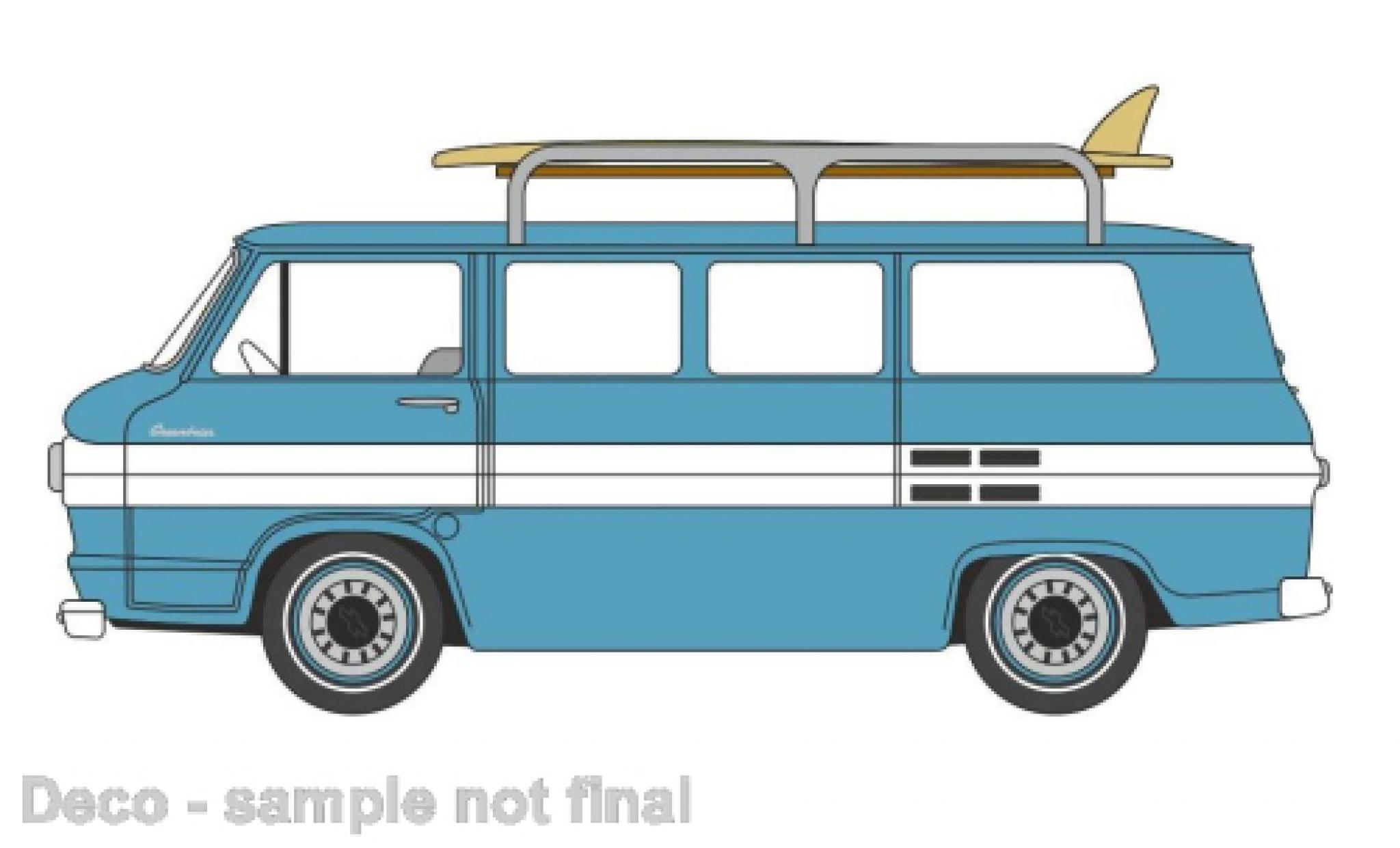 Chevrolet Corvair 1/87 Oxford Greenbrier Passenger Wagon turchese 1961 modellino in miniatura