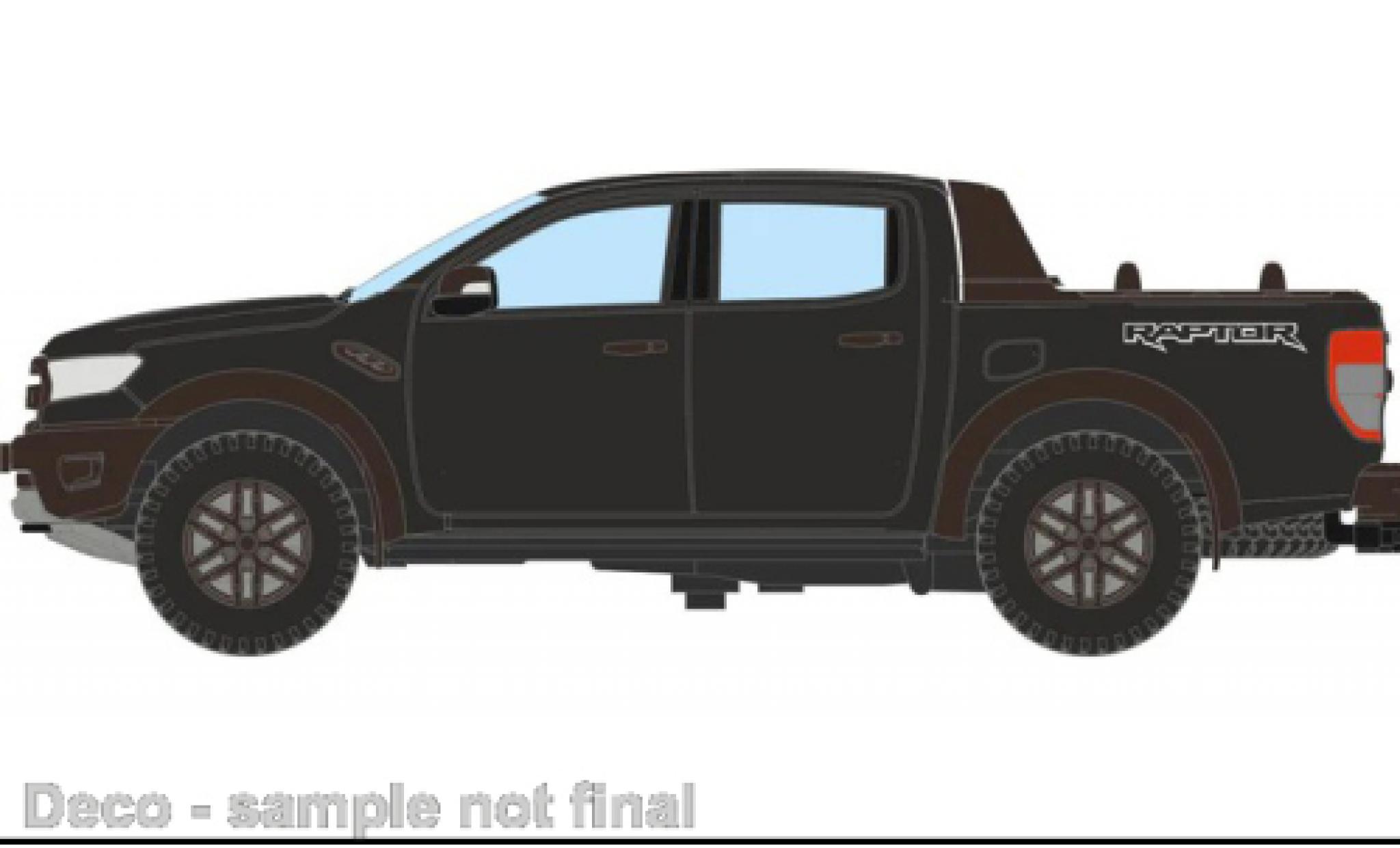 Ford Ranger 1/76 Oxford Raptor metallise nero modellino in miniatura
