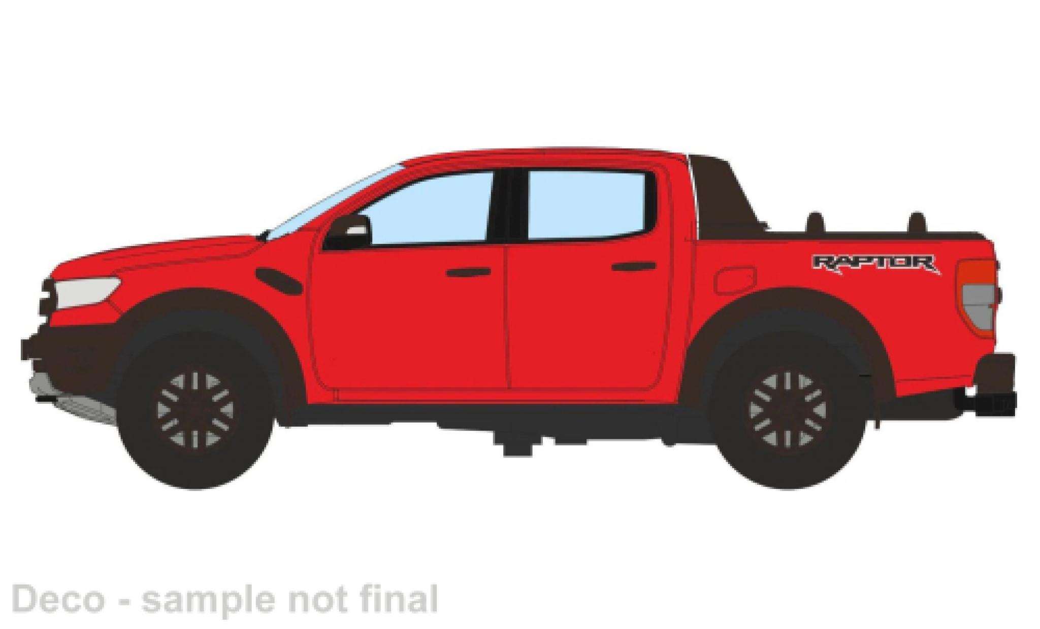 Ford Ranger 1/76 Oxford Raptor rosso modellino in miniatura