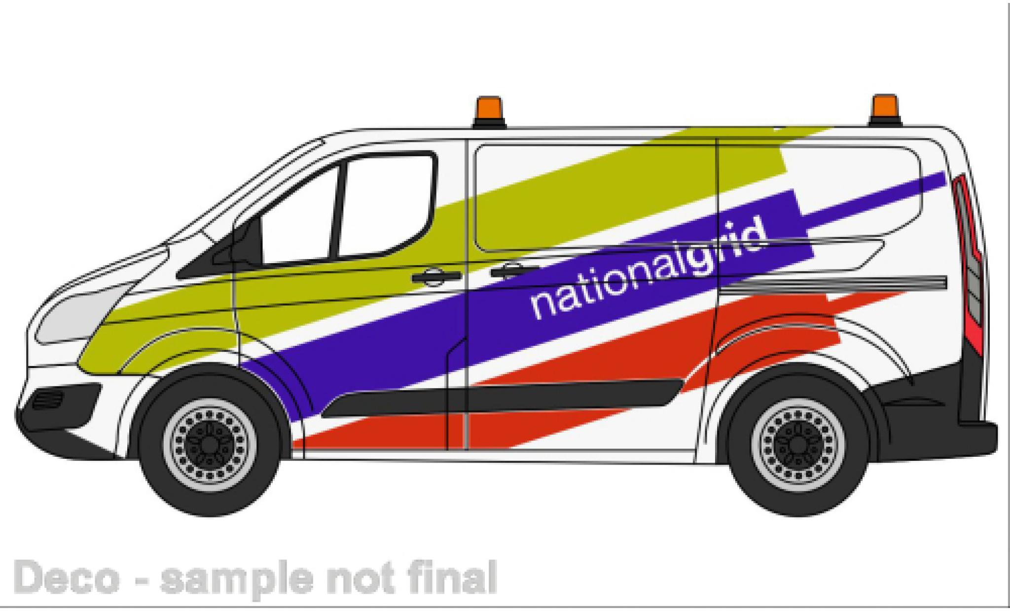 Ford Transit 1/76 Oxford Douane doré National Grid modellino in miniatura