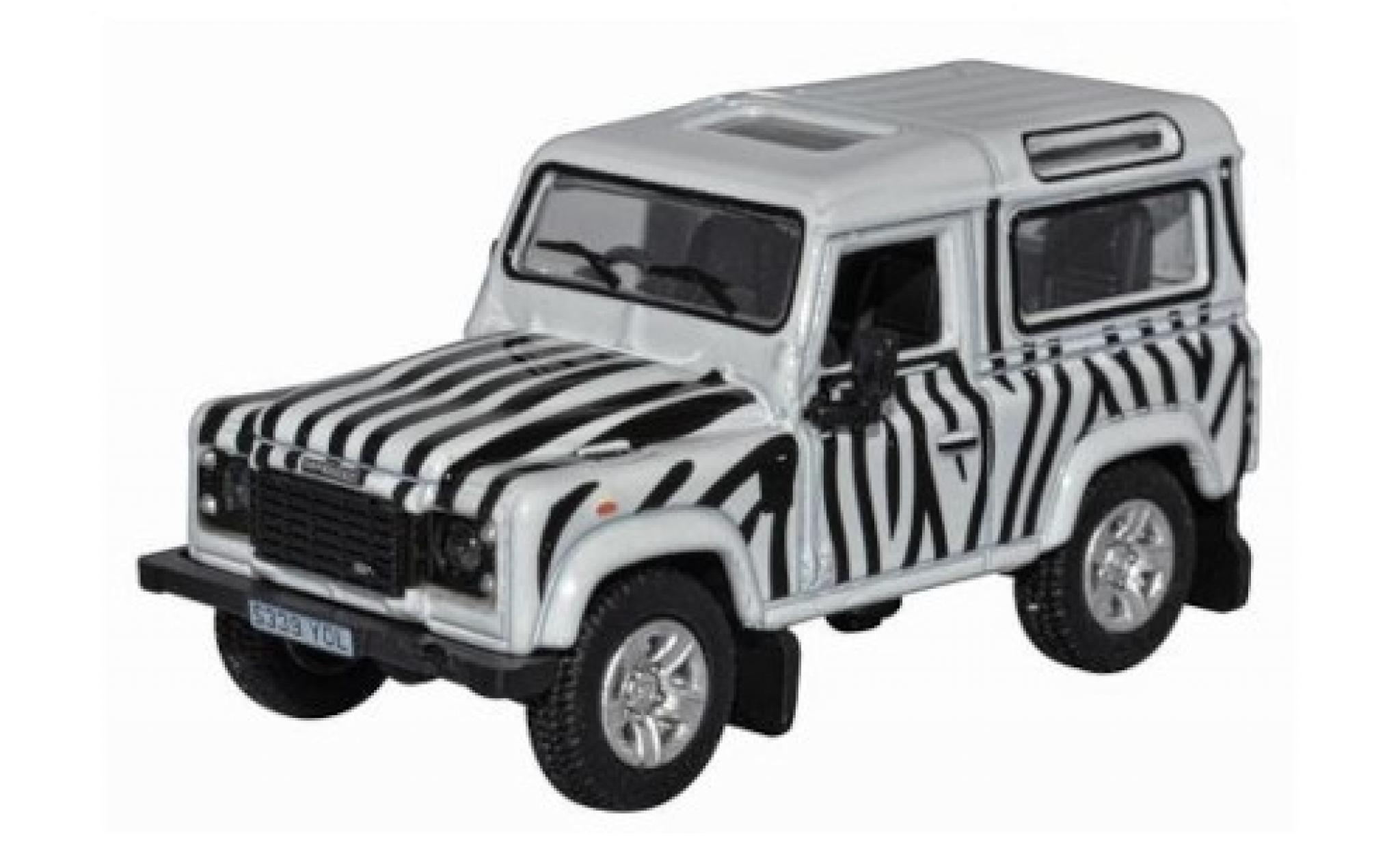 Land Rover Defender 1/76 Oxford 90 bianco/nero RHD modellino in miniatura