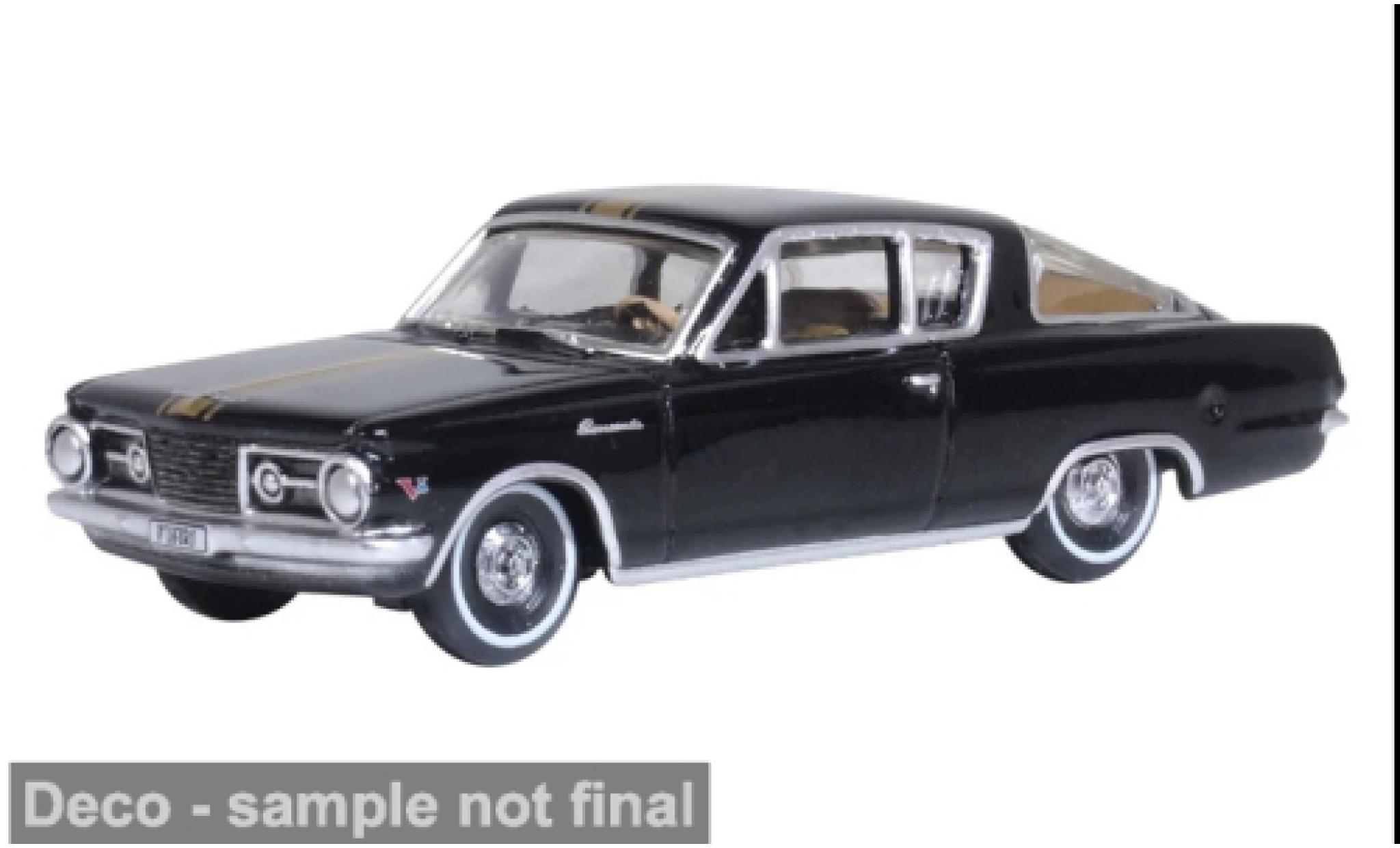 Plymouth Barracuda 1/87 Oxford schwarz/gold 1965 1:87 modellino in miniatura