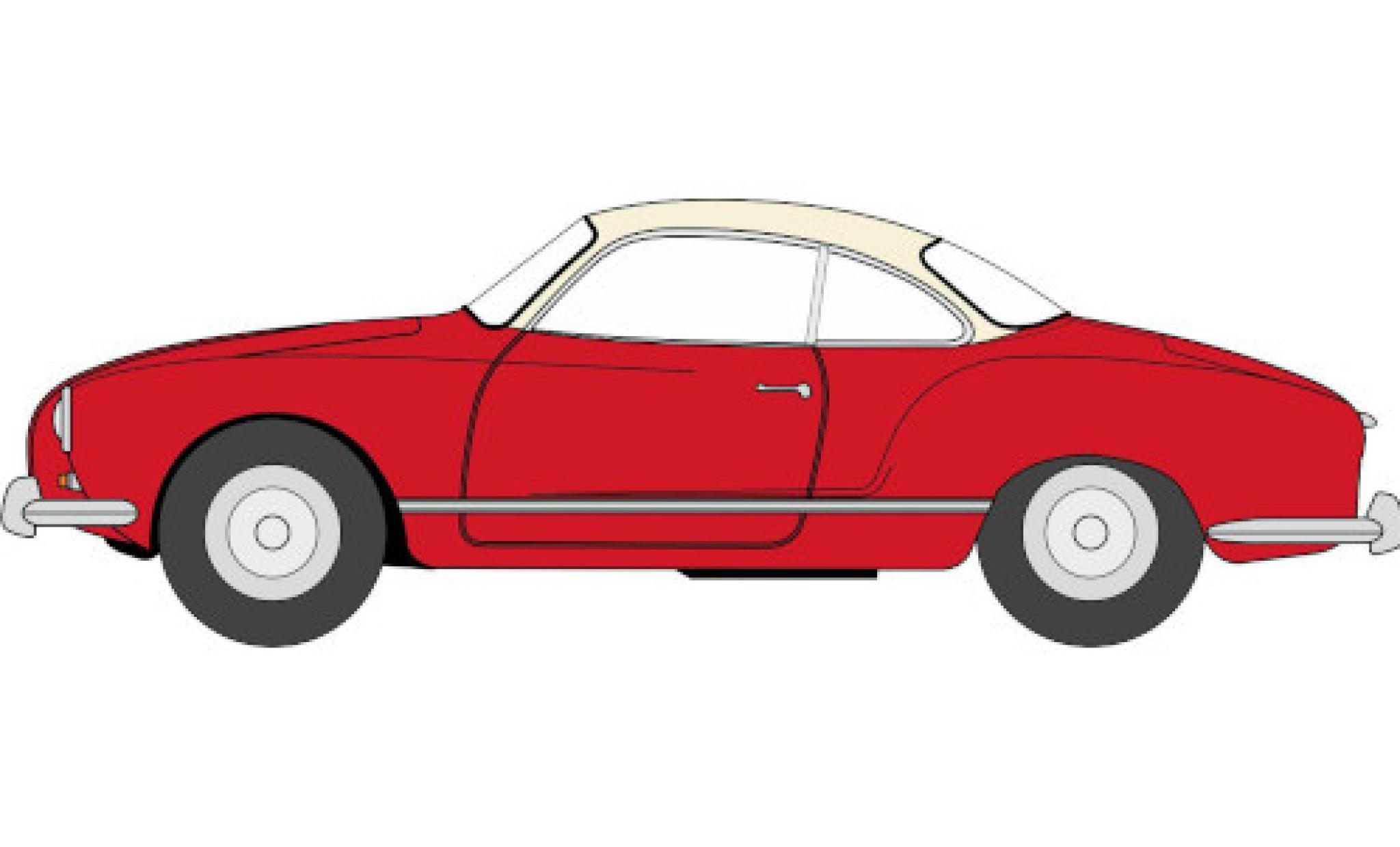 Volkswagen Karmann 1/76 Oxford Ghia rosso/bianco modellino in miniatura