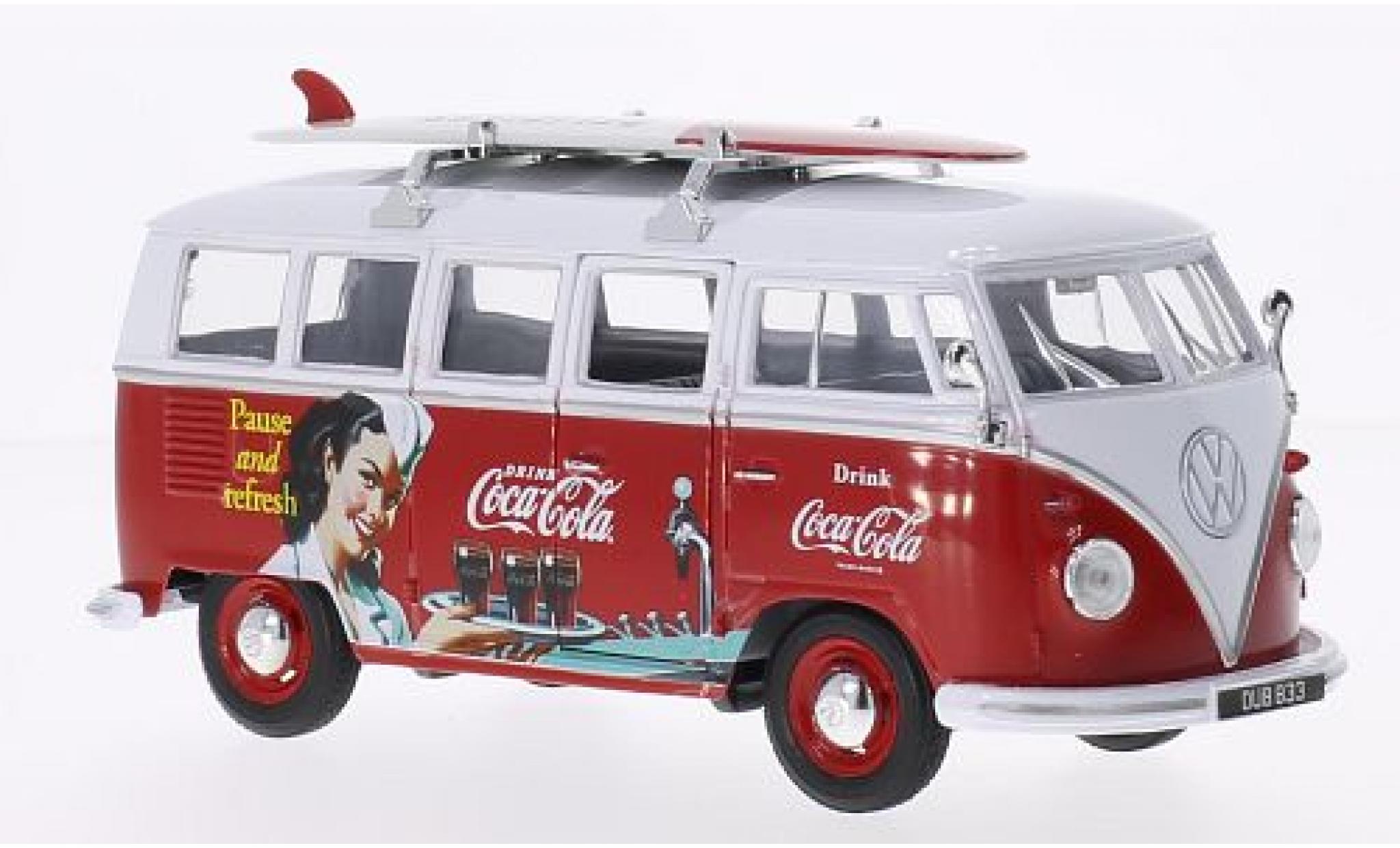 Volkswagen T1 1/24 Oxford Bus Coca-Cola avec Surfboard modellino in miniatura
