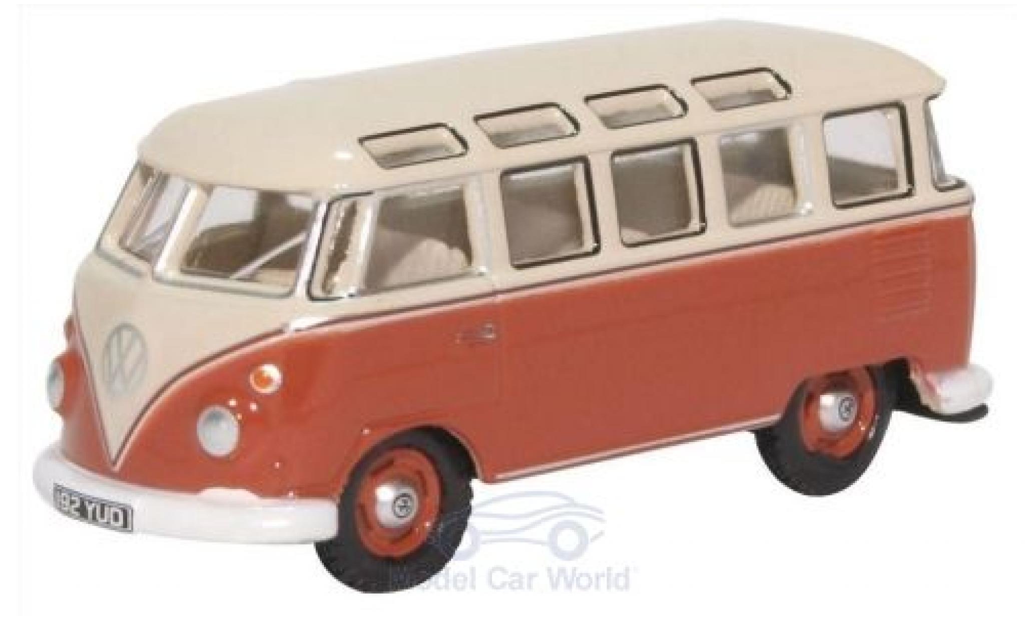 Volkswagen T1 1/76 Oxford Samba Bus rosso/beige modellino in miniatura
