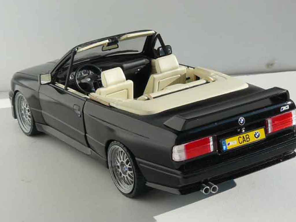 Bmw M3 E30 1/18 Autoart E30 cabriolet nero jantes bbs 17 pouces tuning modellino in miniatura