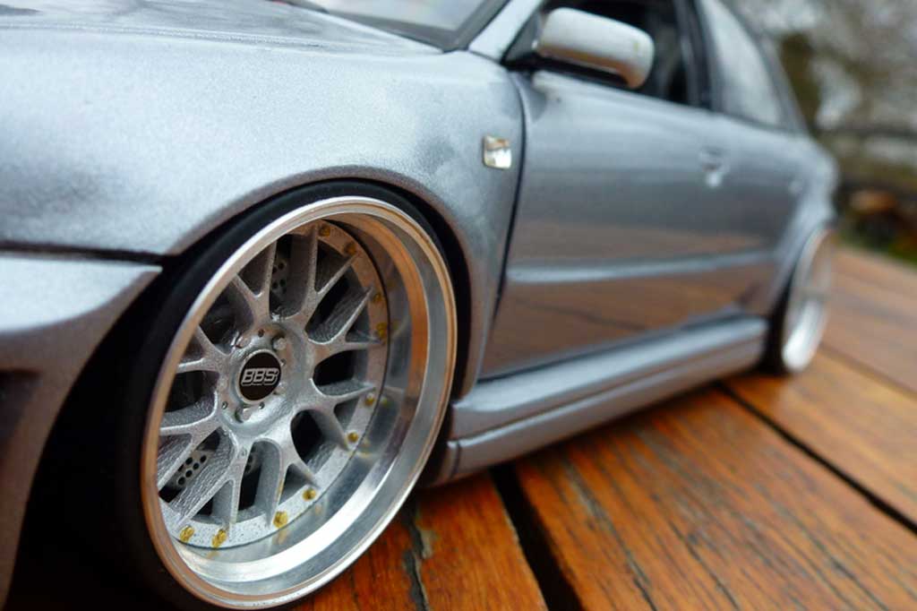 Audi S4 1/18 Ut Models grigio jantes BBS 20 pouces tuning modellino in miniatura