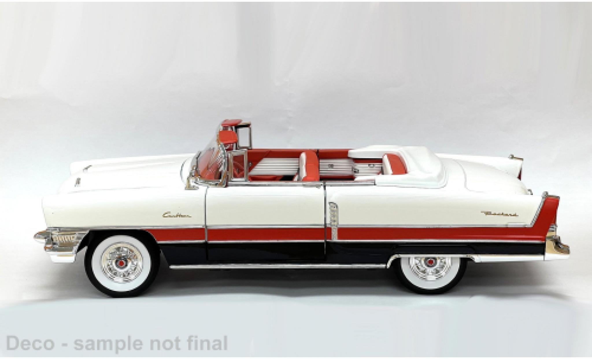 Packard Caribbean 1/18 Lucky Die Cast (Cabriolet) mit schwarzen Streifen weiss/rot 1955 1:18 modellino in miniatura