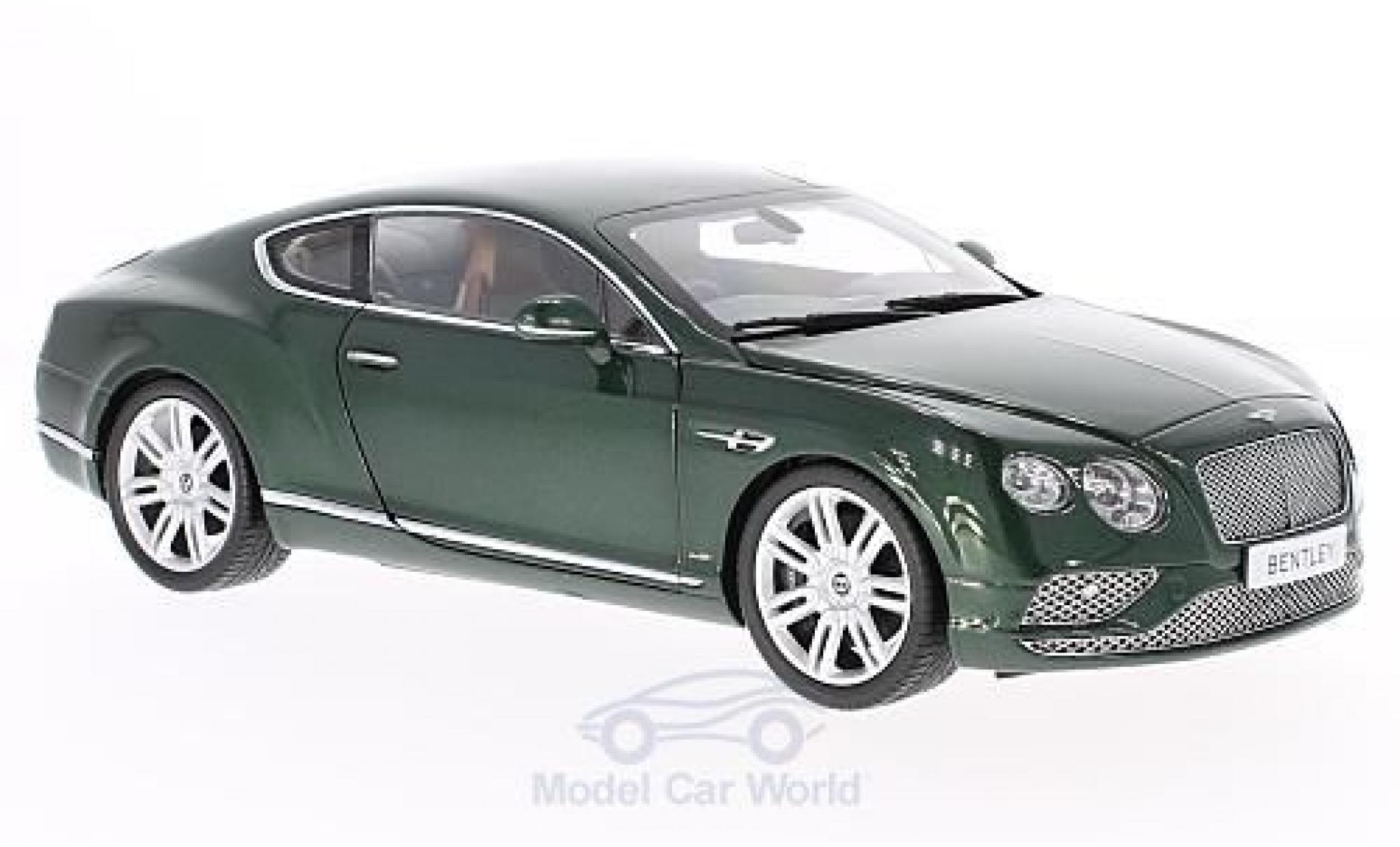 Bentley Continental T 1/18 Paragon GT verde RHD 2016 modellino in miniatura