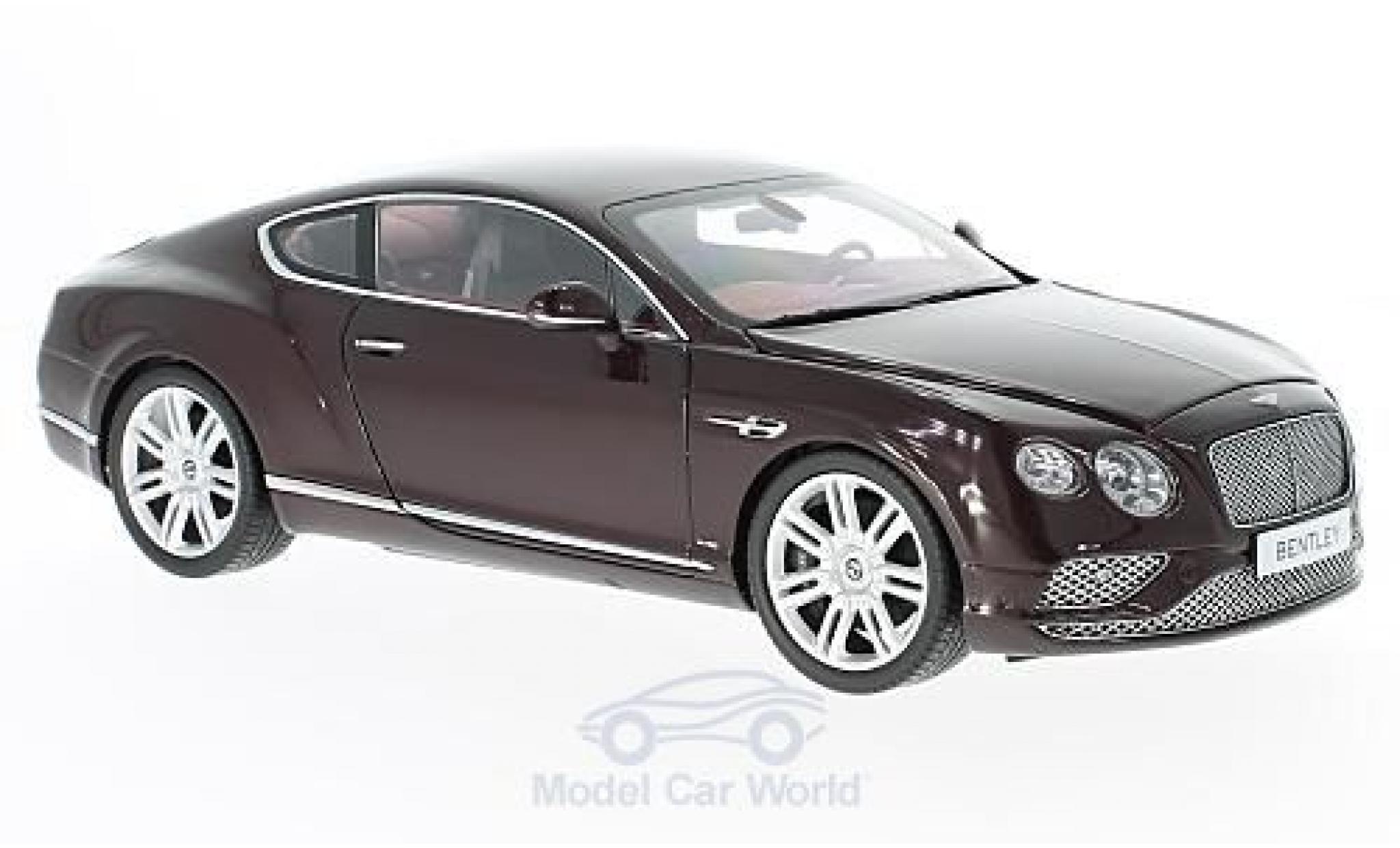 Bentley Continental T 1/18 Paragon GT rosso 2016 modellino in miniatura