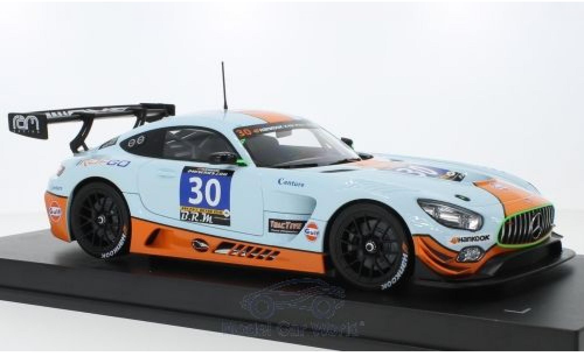 Mercedes AMG GT 1/18 Paragon 3 No.30 Ram Racing Gulf 24h Paul Ricard 2016 S.Hall/R.Goethe/D.Brown/J.Campbell-Walter modellino in miniatura