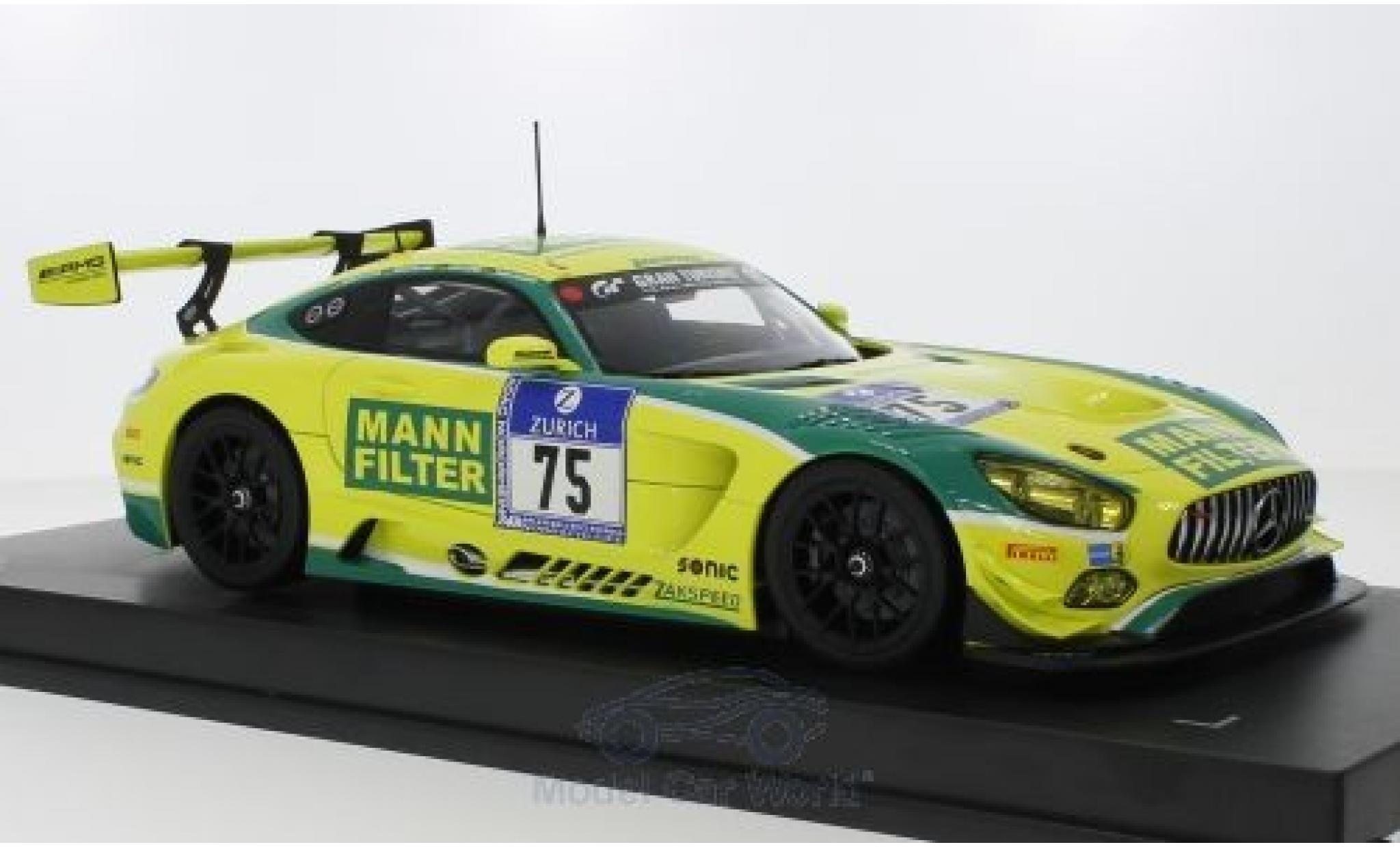 Mercedes AMG GT 1/18 Paragon 3 No.75 Mann Filter / Zakspeed Mann Filter 24h Nürburgring 2016 K.Heyer/L.Ludwig/S.Asch/D.Keilwitz modellino in miniatura