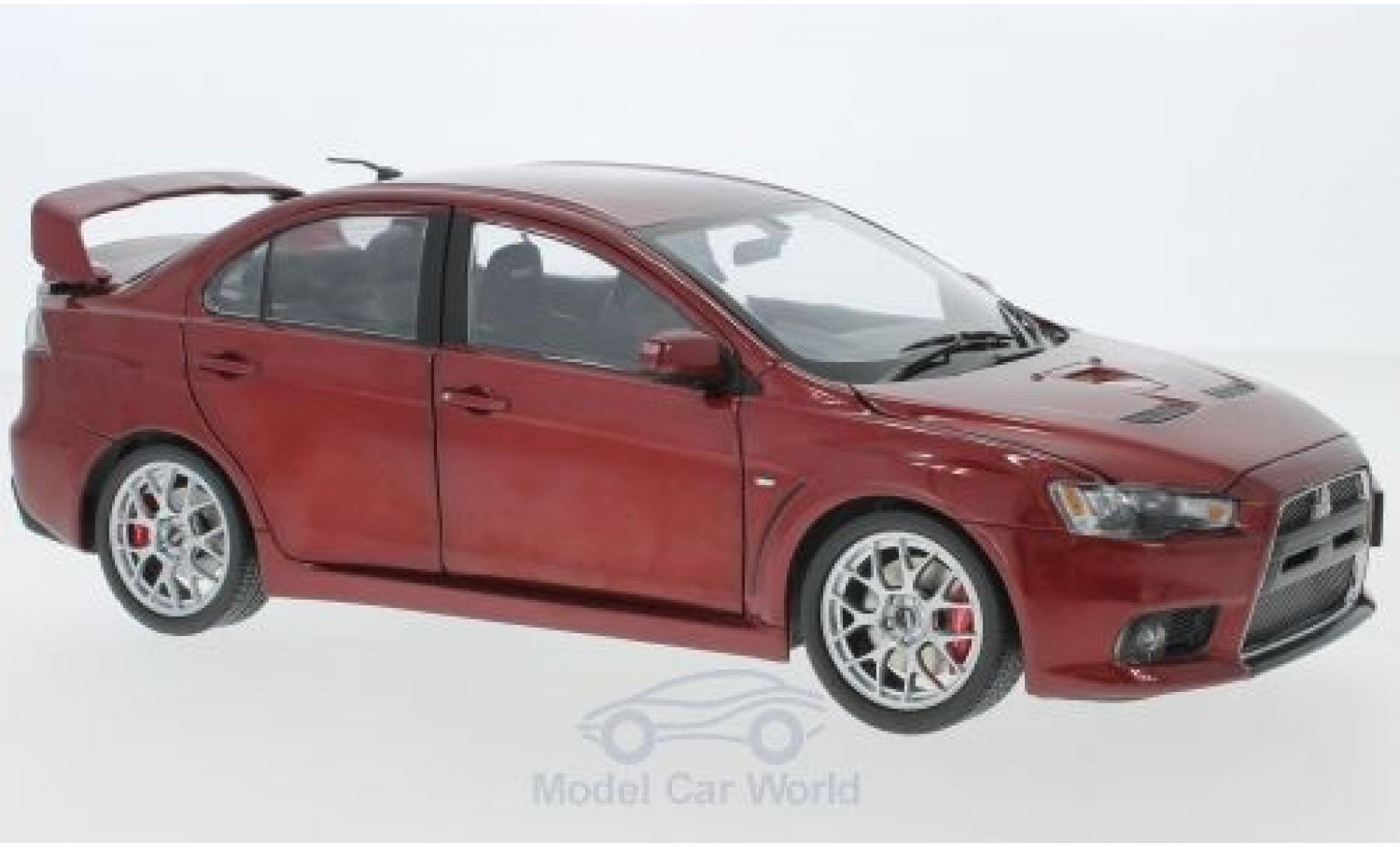 Mitsubishi Lancer 1/18 Paudi EVO X metallico rosso RHD modellino in miniatura