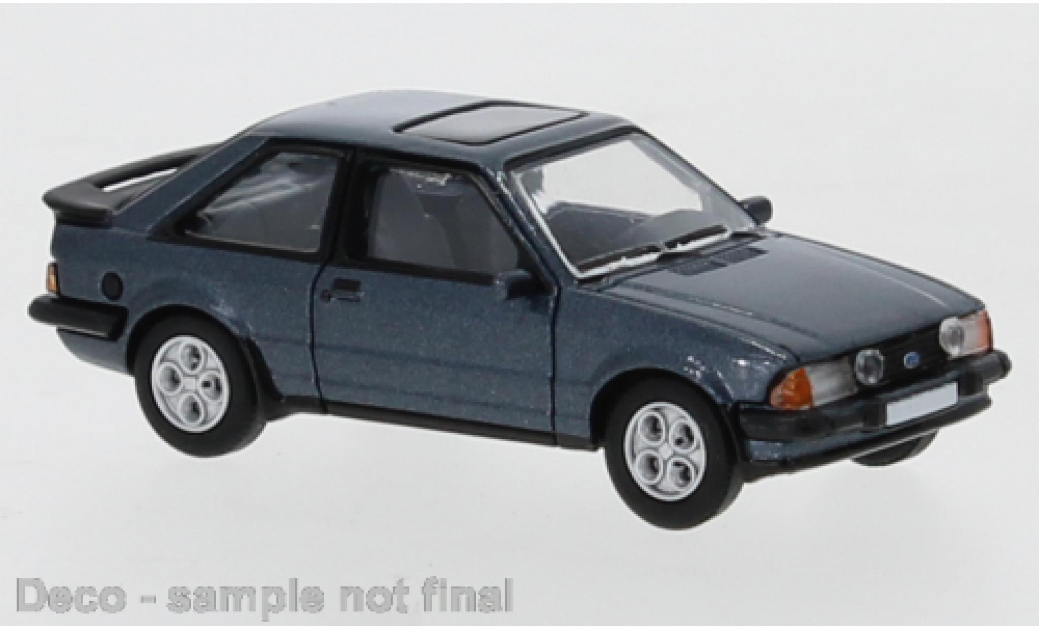 Ford Escort 1/87 PCX87 MK III XR3 metallico blu 1981 exclusive avec Model Car World modellino in miniatura