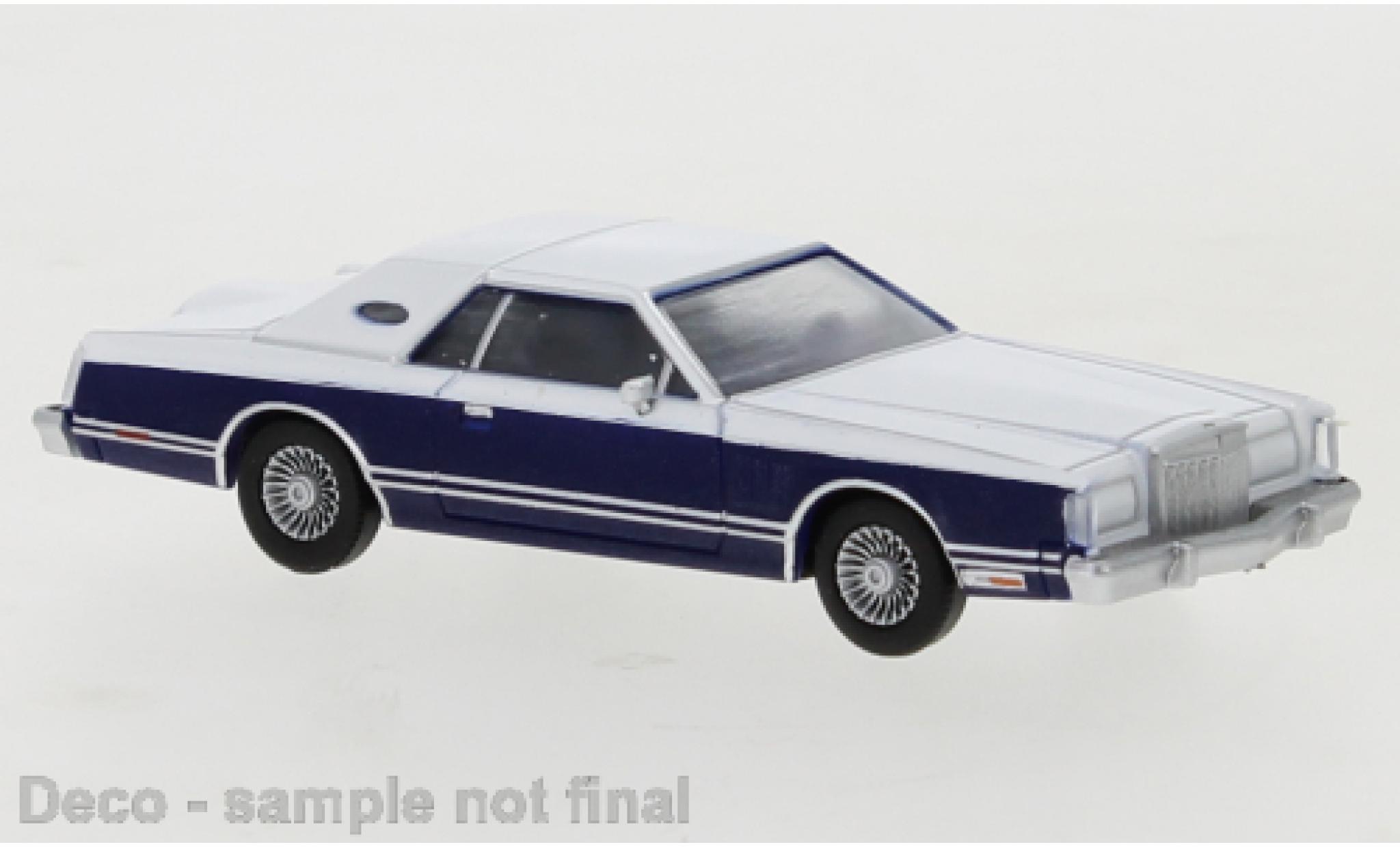 Lincoln Continental 1/87 PCX87 Mark V bianco/metallico blu 1977 modellino in miniatura