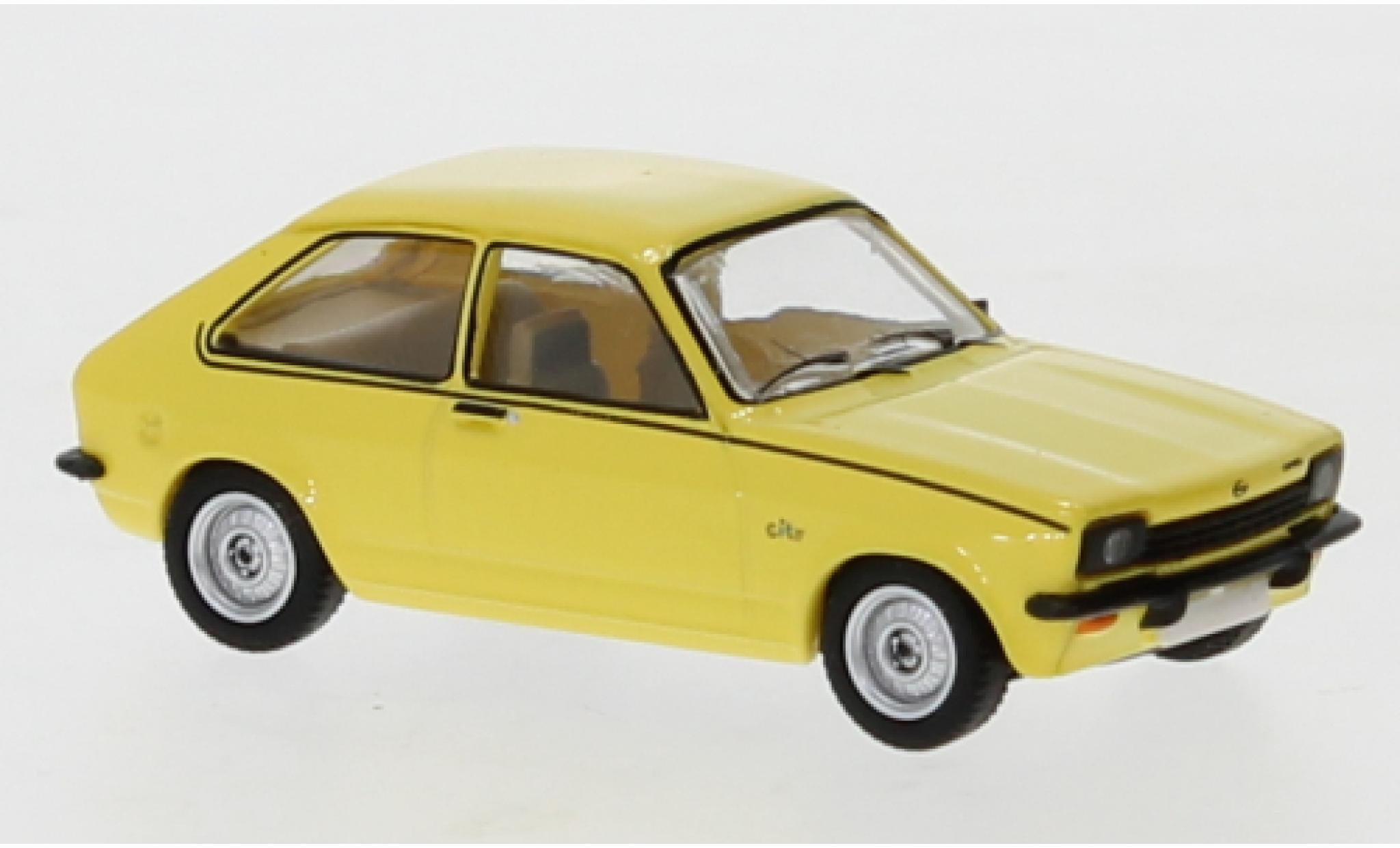 Opel Kadett 1/87 PCX87 C City J giallo 1975 modellino in miniatura