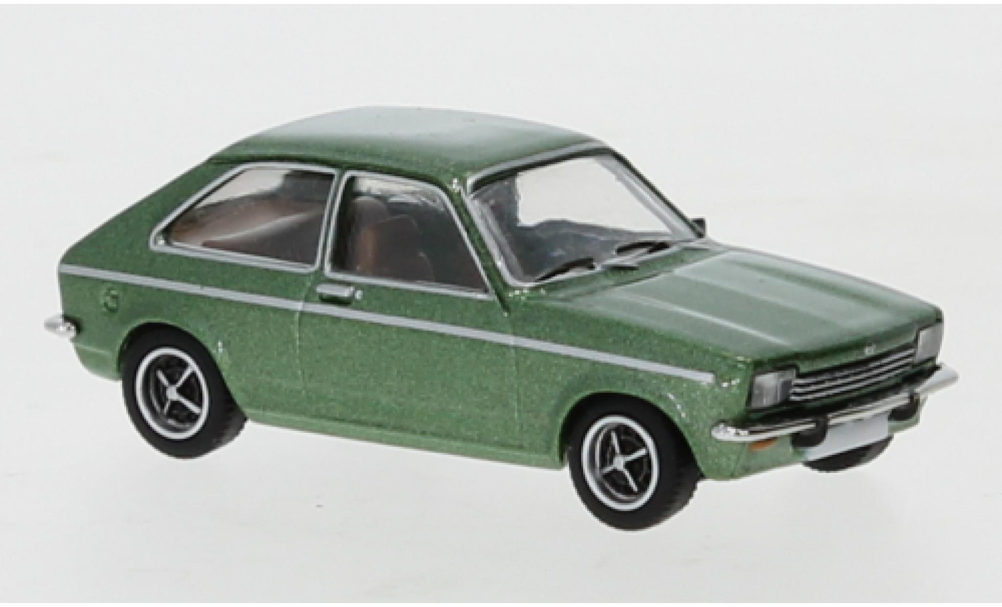 Opel Kadett 1/87 PCX87 C City metallico verde 1975 modellino in miniatura