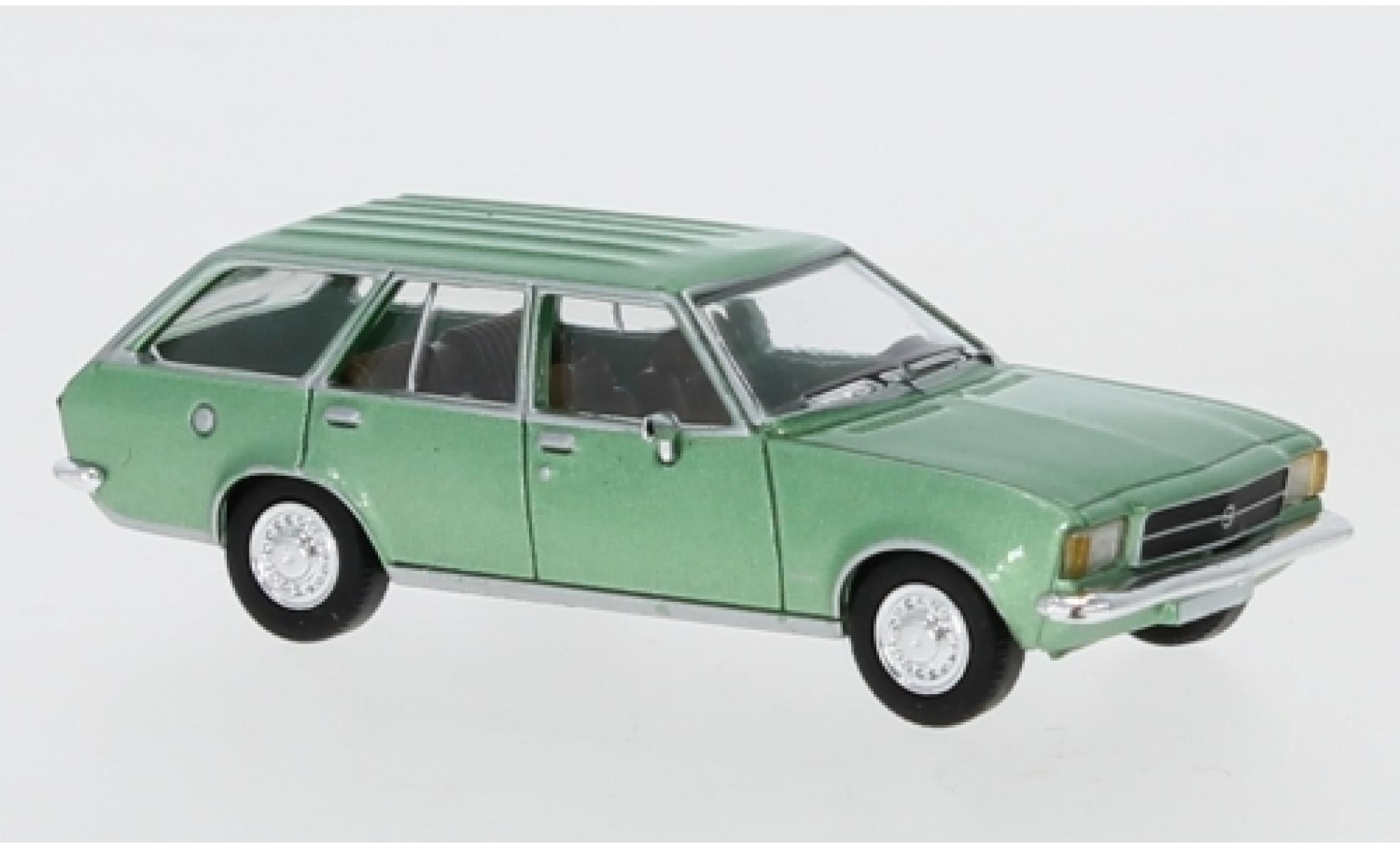 Opel Rekord 1/87 PCX87 D Caravan metallico verde 1972 modellino in miniatura