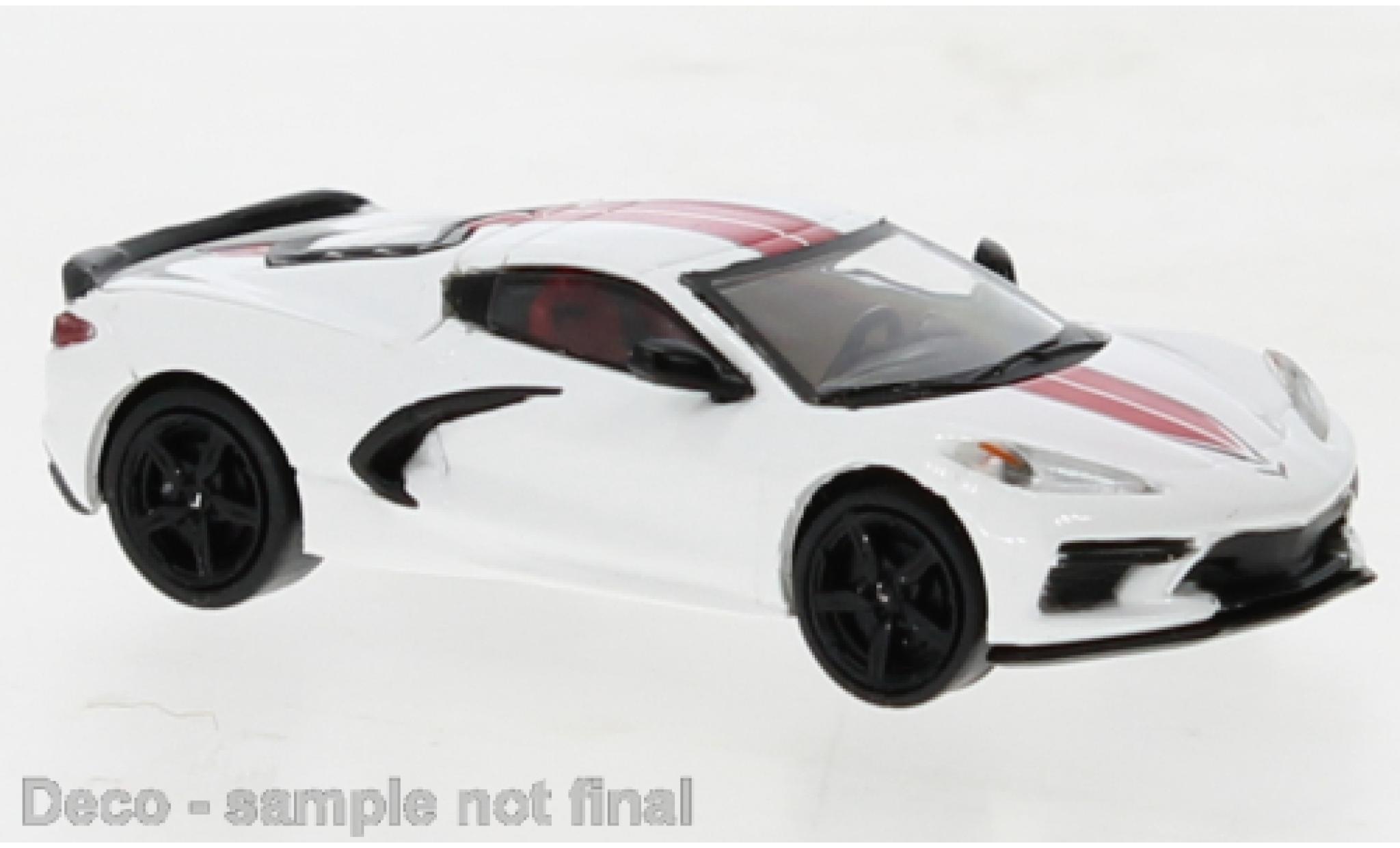 Chevrolet Corvette 1/87 PCX87 C8 bianco/rosso 2020 modellino in miniatura