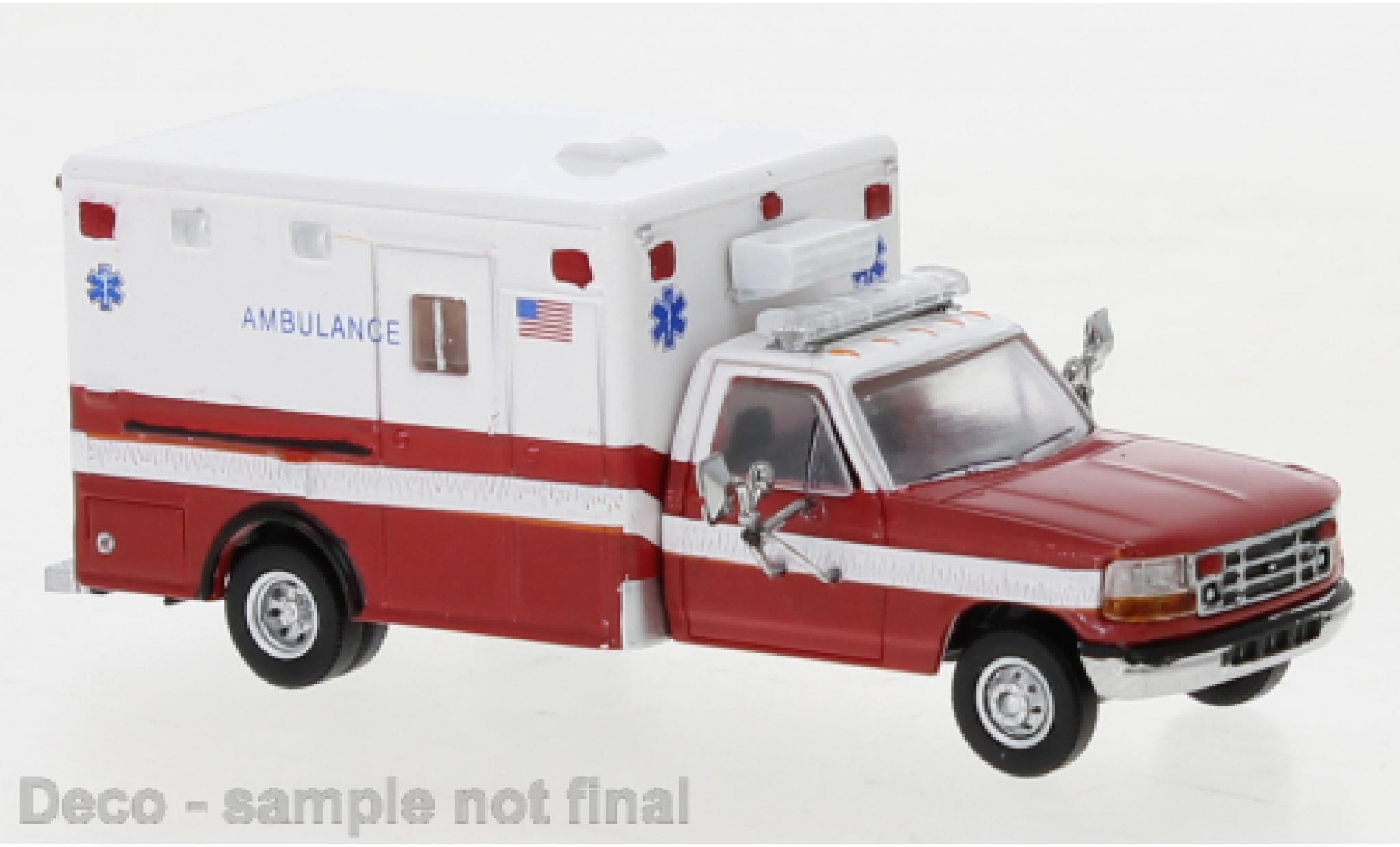 Ford F-350 1/87 PCX87 Horton Ambulance bianco/rosso 1997 modellino in miniatura