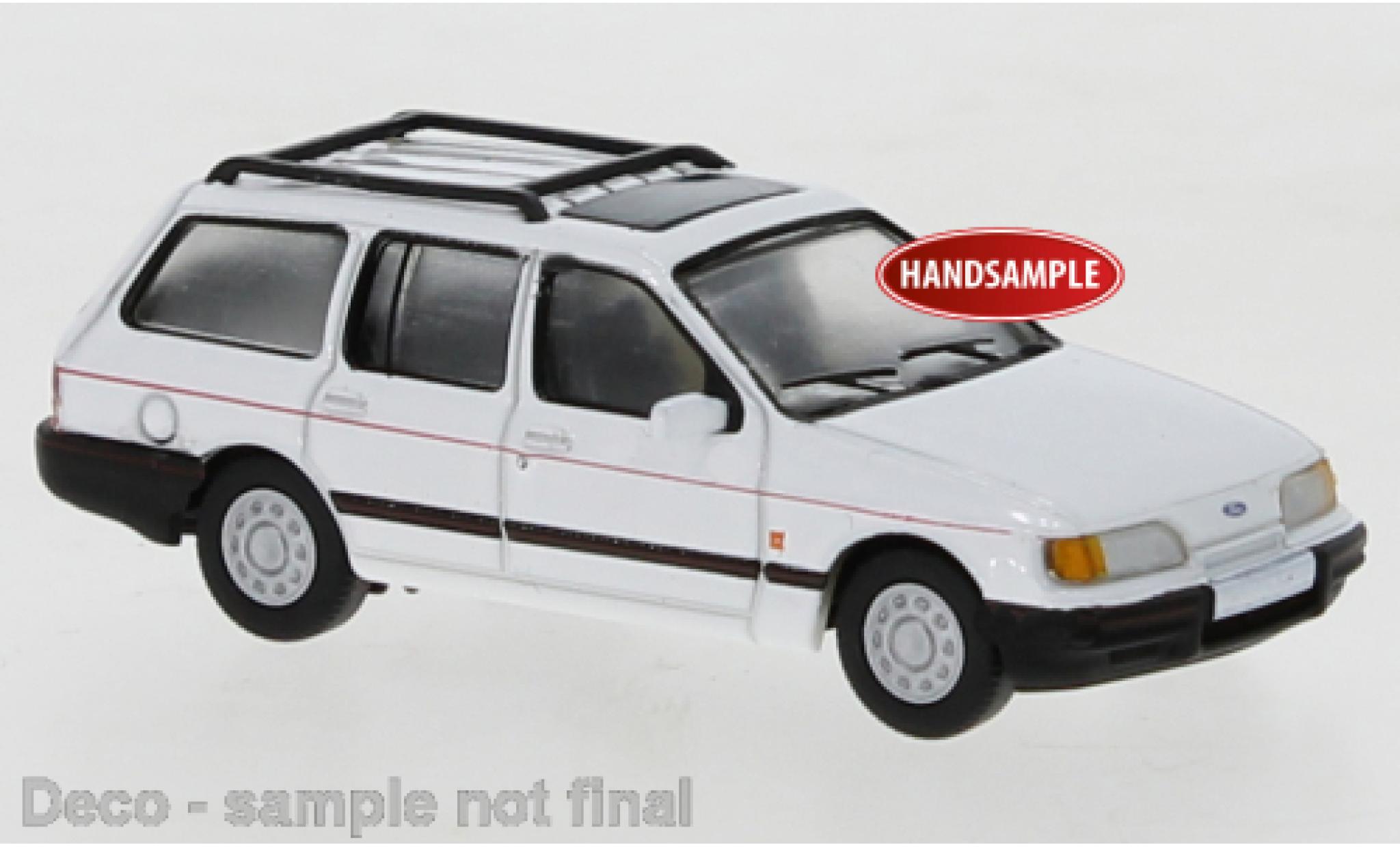 Ford Sierra 1/87 PCX87 Turnier bianco 1987 modellino in miniatura