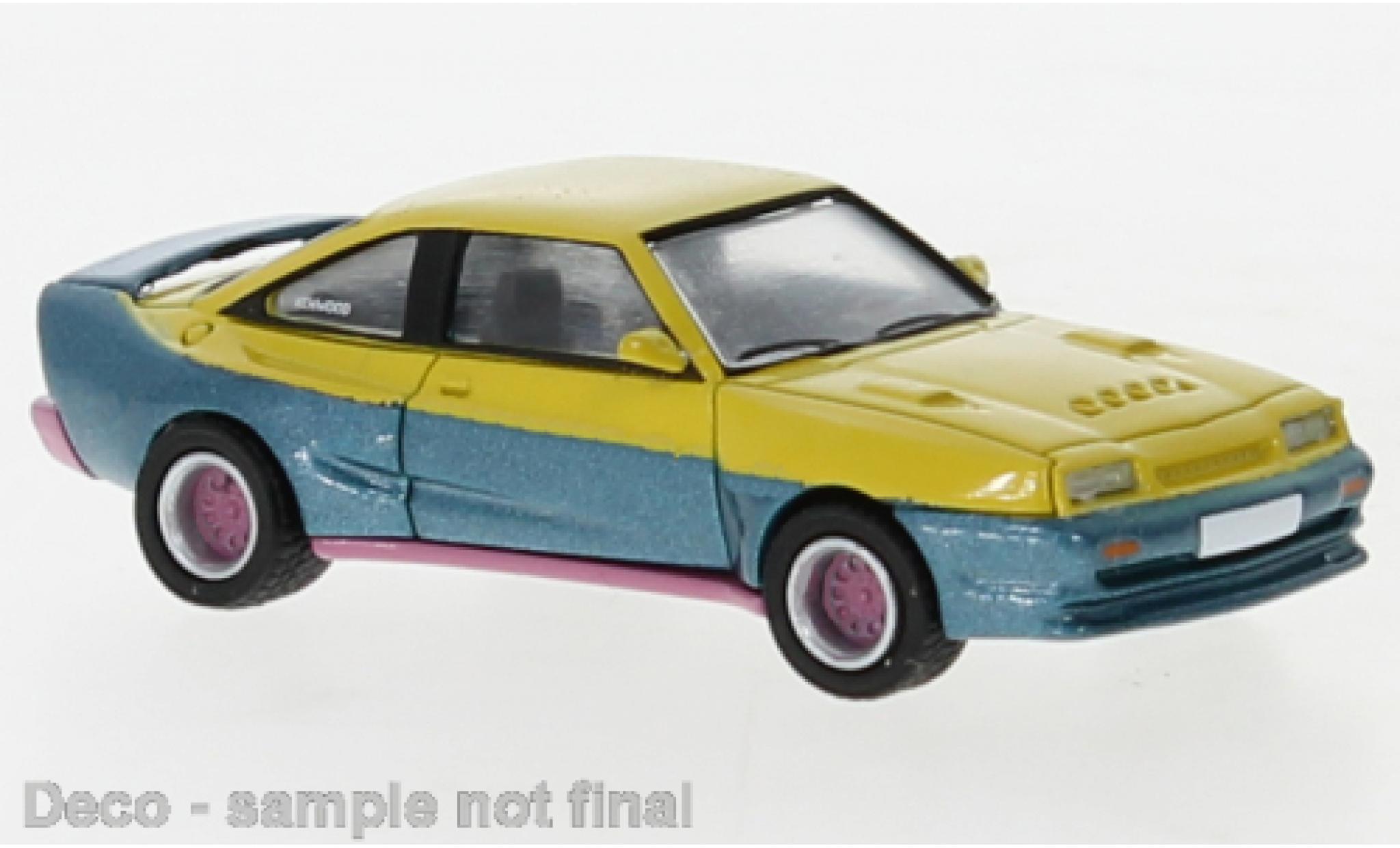 Opel Manta 1/87 PCX87 B Mattig giallo/blu 1991 modellino in miniatura