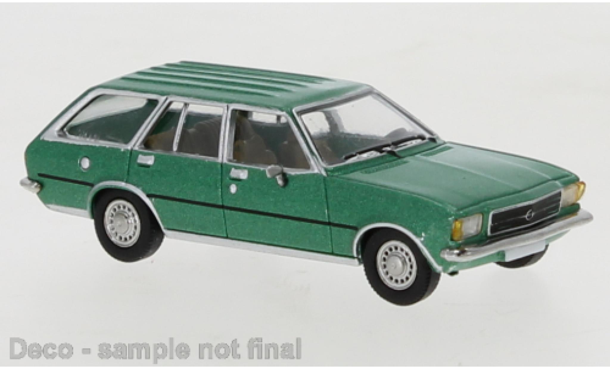 Opel Rekord 1/87 PCX87 D Caravan metallise verde 1972 modellino in miniatura