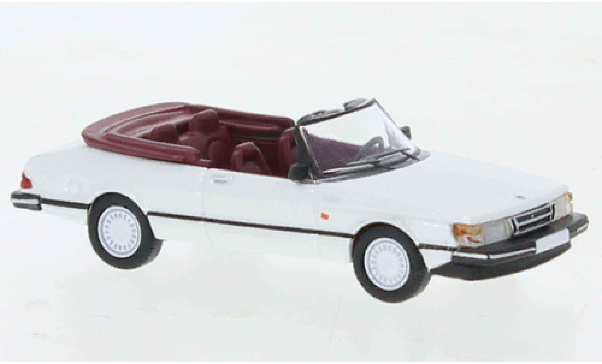 Saab 900 1/87 PCX87 cabriolet metallise bianco 1986 modellino in miniatura