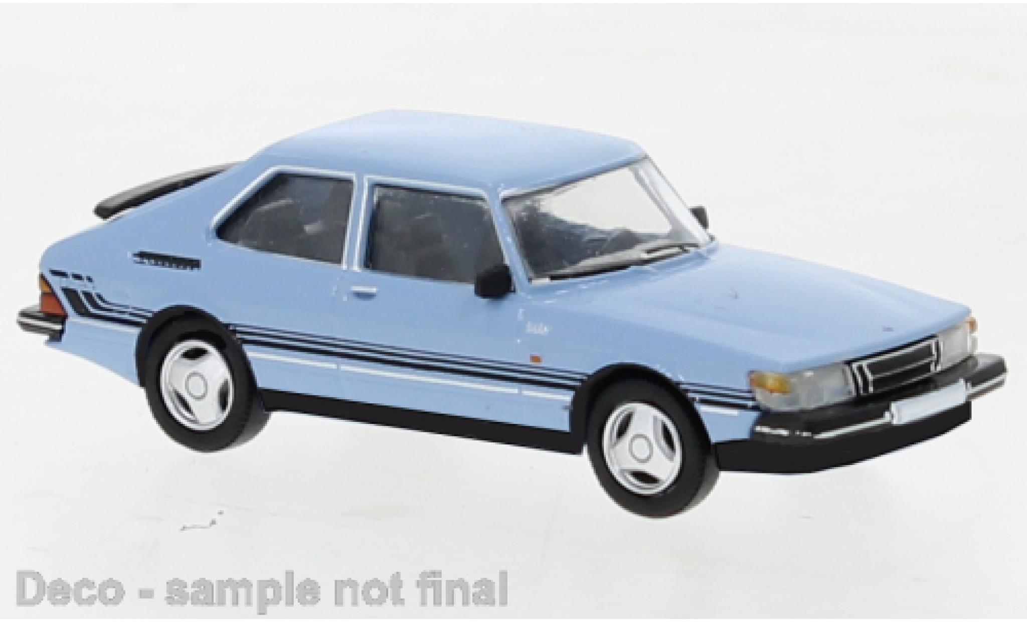 Saab 900 1/87 PCX87 Turbo blu/Dekor 1986 modellino in miniatura
