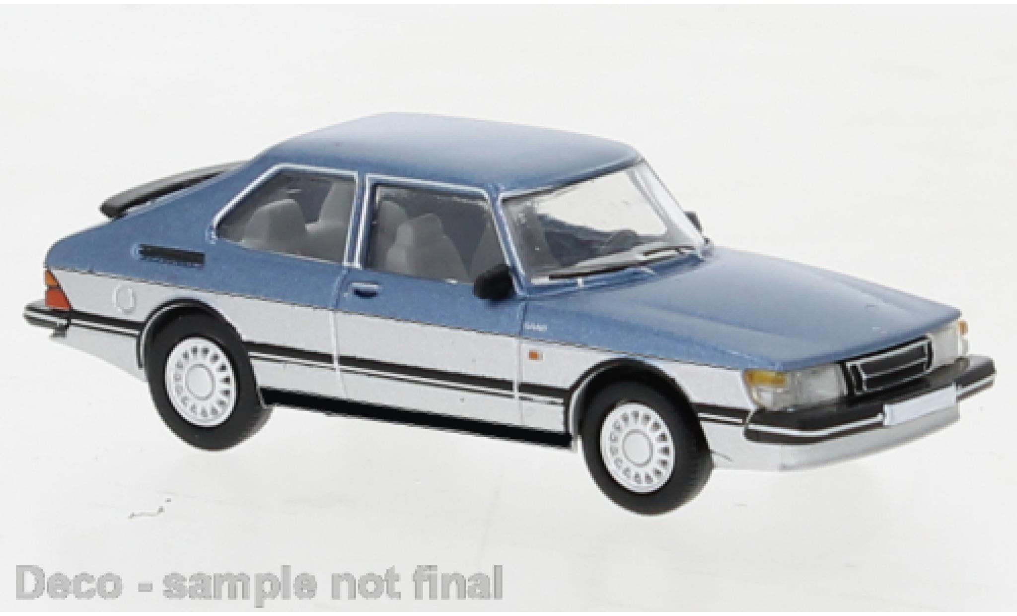 Saab 900 1/87 PCX87 Turbo metallise blu/grigio 1986 modellino in miniatura