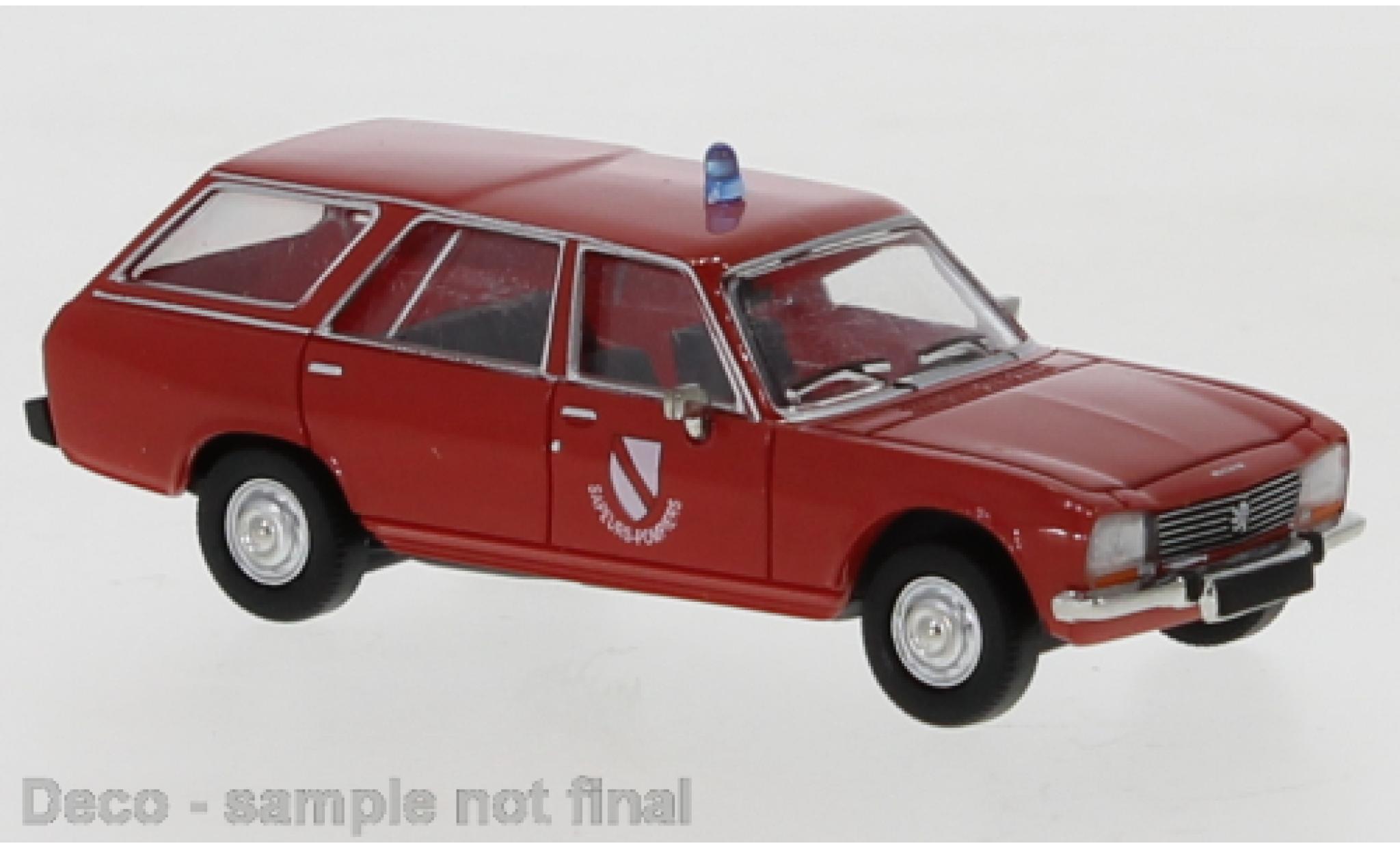 Peugeot 504 1/87 PCX87 Break rosso Pompiers (F) 1978 modellino in miniatura