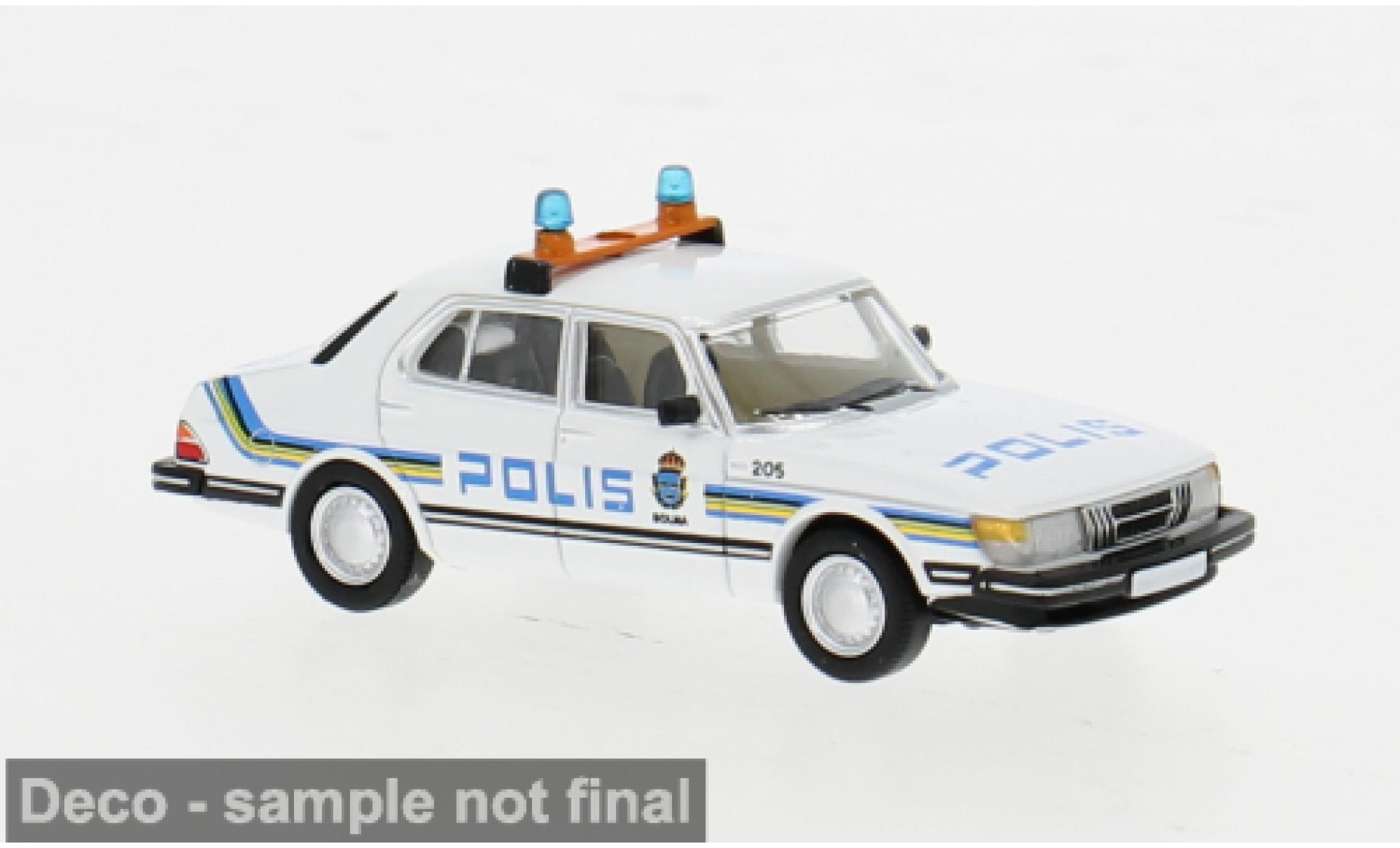 Saab 900 1/87 PCX87 Limousine Polis (S) 1981 1:87 modellino in miniatura