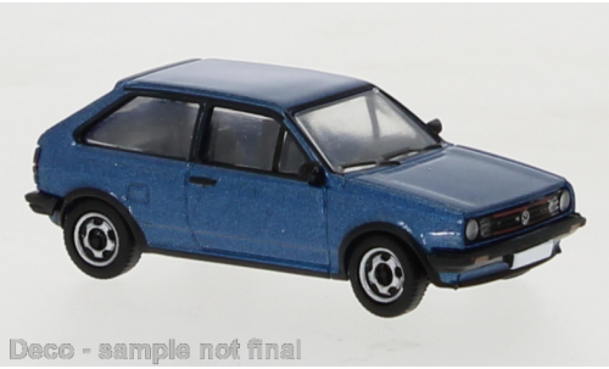Volkswagen Polo 1/87 PCX87 II Coupe metallico blu 1985 modellino in miniatura