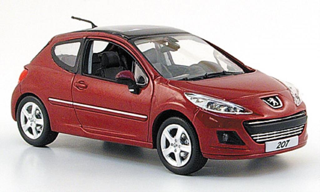 Peugeot 207 1/43 Norev Mi-Vie Berline rosso 2009 modellino in miniatura