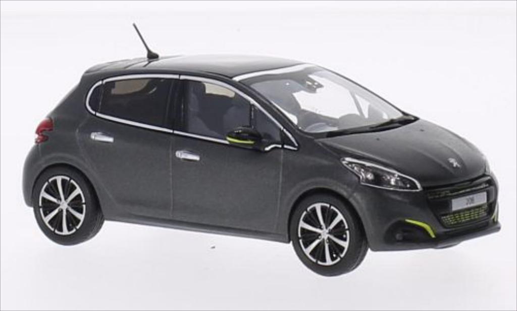 Peugeot 208 1/43 Norev matt-grigio 2015 modellino in miniatura