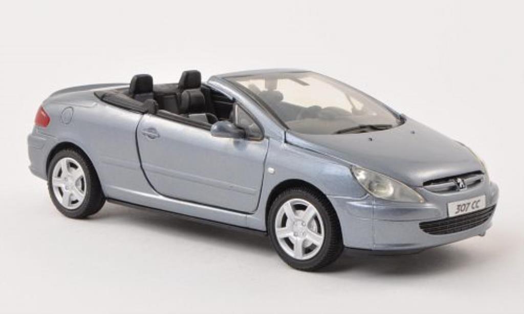 Peugeot 307 CC 1/24 Motormax CC grigio-blu modellino in miniatura