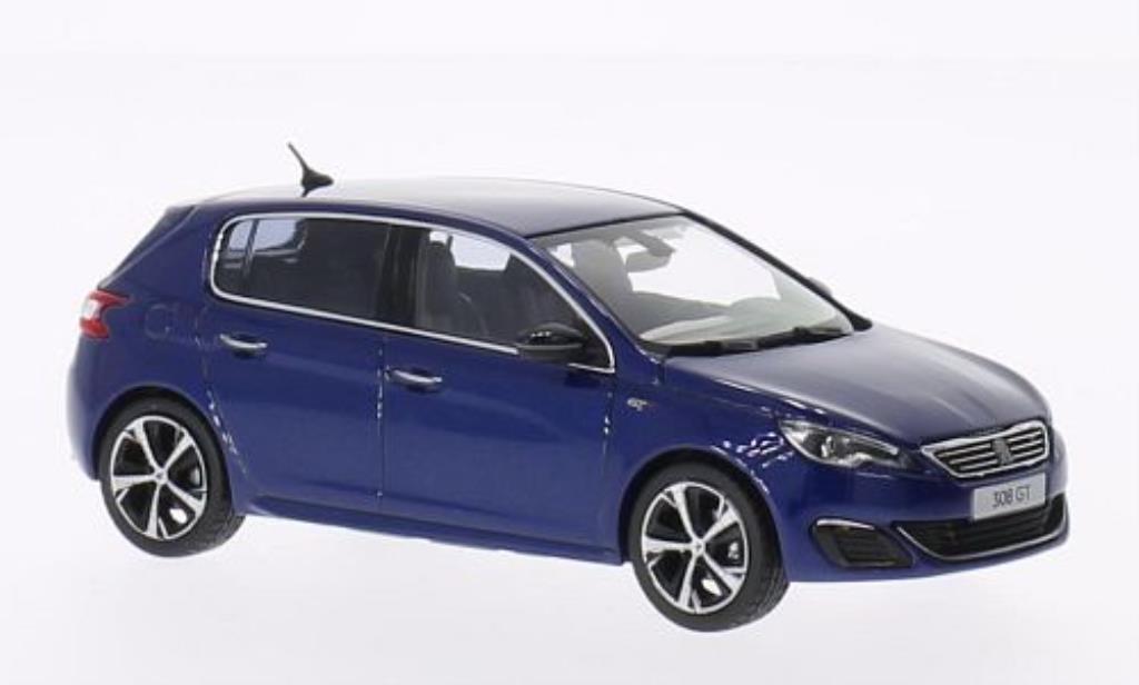 Peugeot 308 GT 1/43 Norev GT sport blu 2014 modellino in miniatura