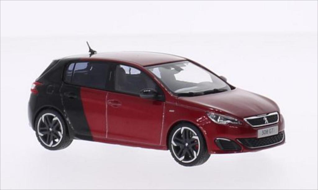 Peugeot 308 GTI 1/43 Norev GTI metallico rosso/nero 2015 modellino in miniatura