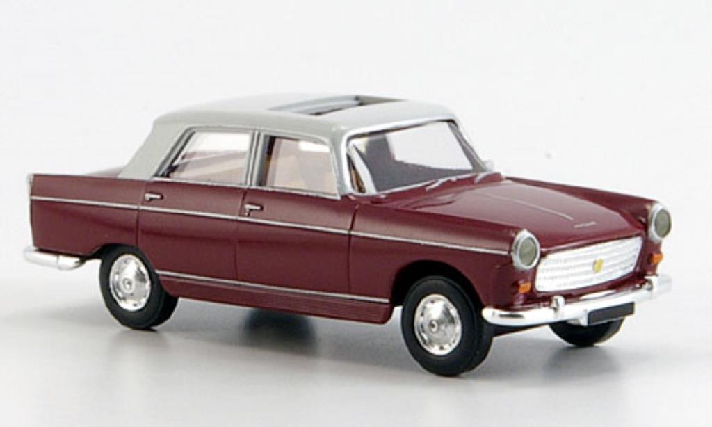 Peugeot 404 Berline 1/87 Brekina Berline Limousine rosso/grigio Schiebedach modellino in miniatura