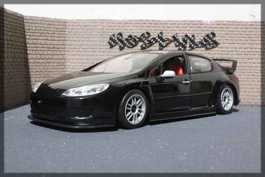 Peugeot 407 Silhouette 1/18 Motormax Silhouette plain body noir tuning modellino in miniatura