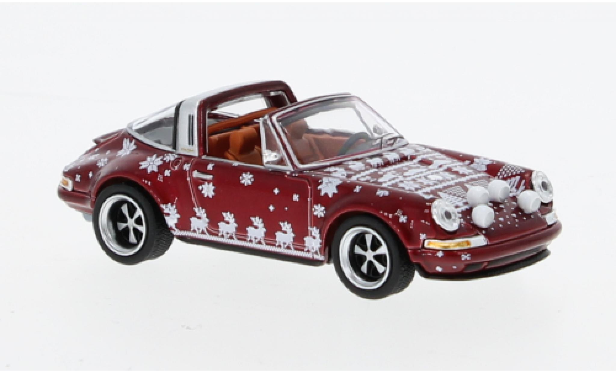 Porsche 911 1/64 Pop Race Targa metallise rosso foncé Christmas Edition 2023 modellino in miniatura