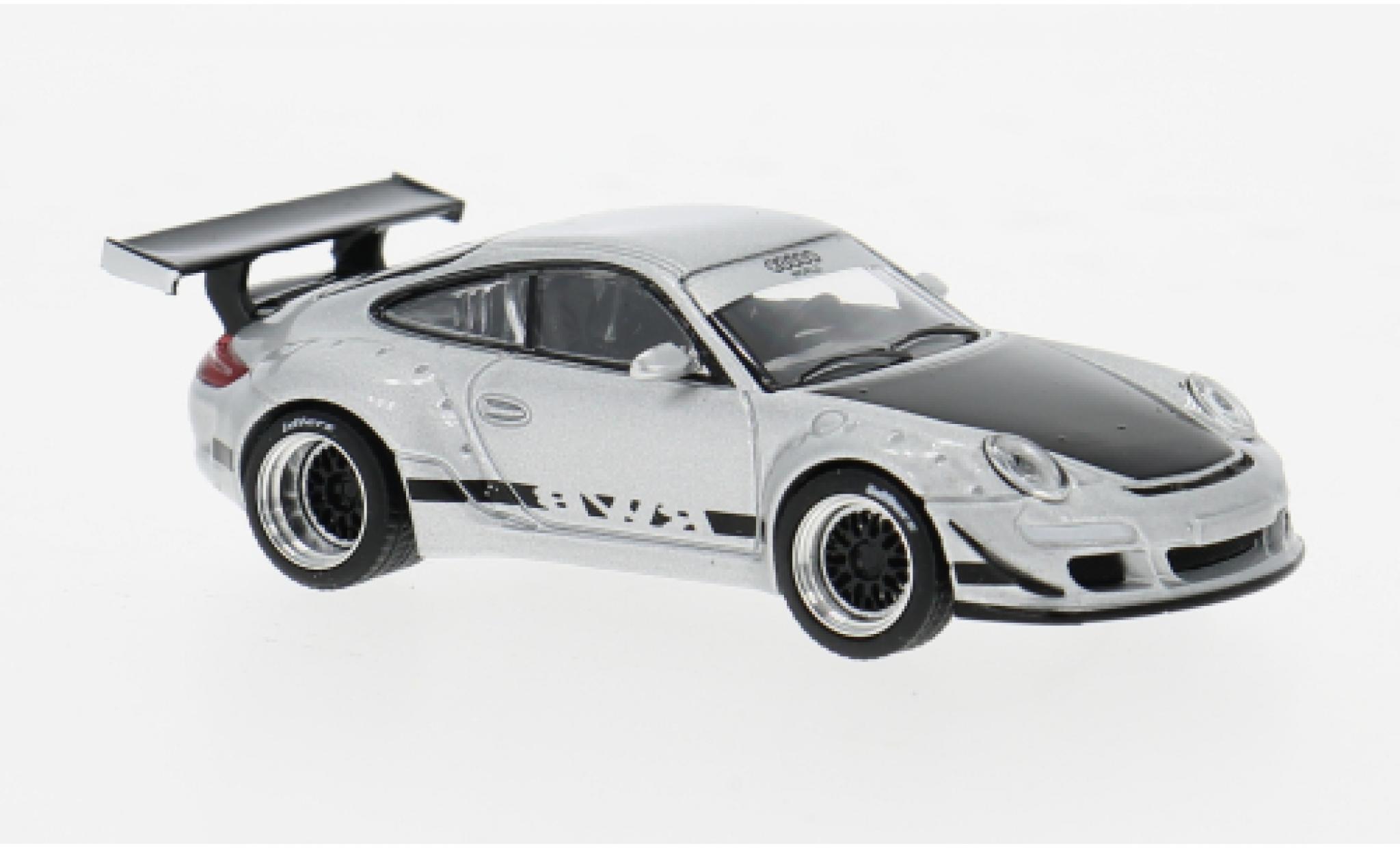 Porsche 997 RWB 1/64 Pop Race silber 1:64 modellino in miniatura