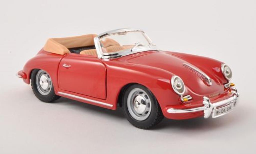 Porsche 356 B 1/24 Burago B Cabriolet rosso 1961 modellino in miniatura