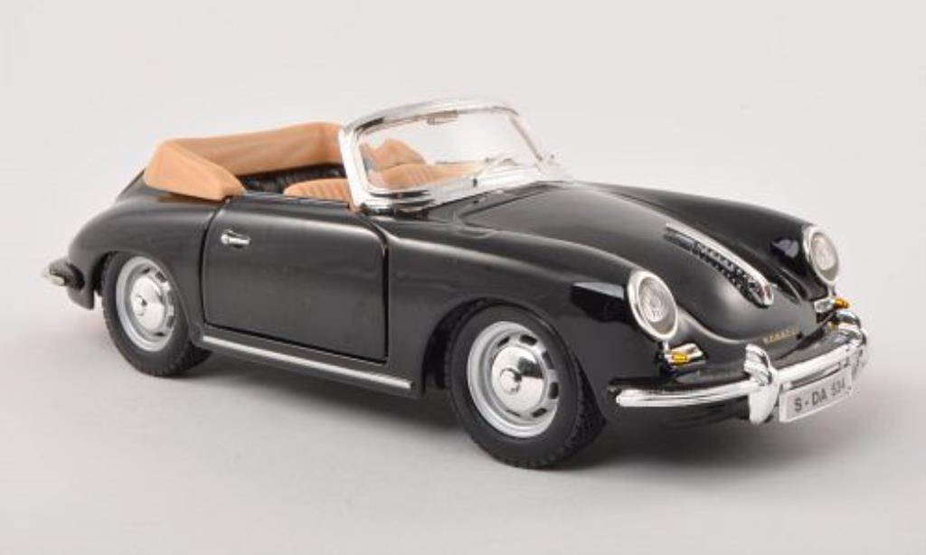 Porsche 356 B 1/24 Burago B Cabriolet nero 1961 modellino in miniatura