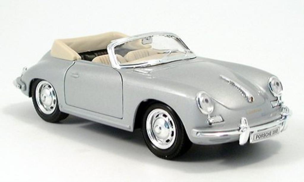 Porsche 356 B 1/24 Welly B Cabriolet grigio modellino in miniatura