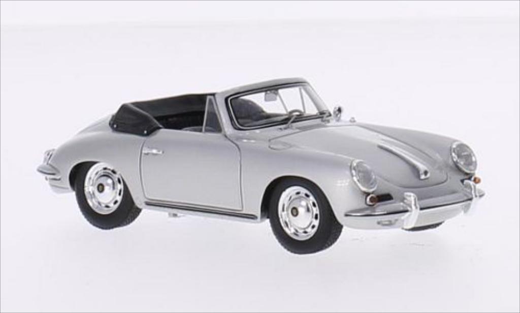 Porsche 356 1/43 Spark Carrera 2 Cabriolet grigio modellino in miniatura