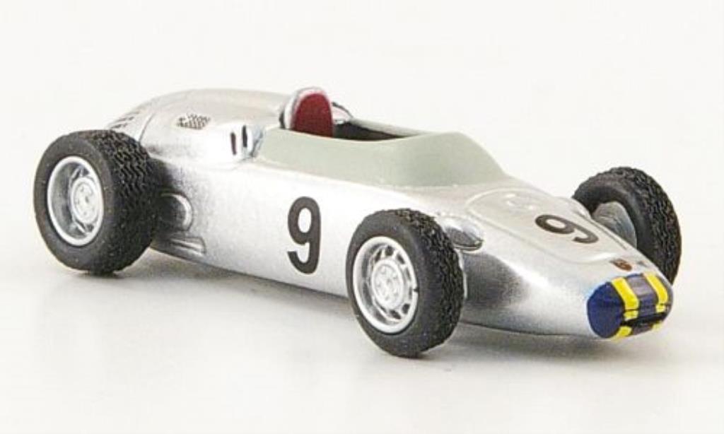 Porsche 718 1/87 Bub Formel 2 No.9 J.Bonnier grigio modellino in miniatura